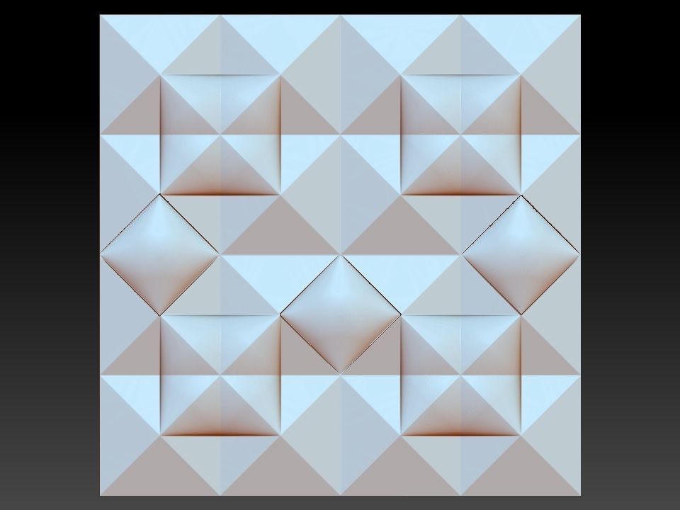 3D WALLPANEL triangular pattern 3D model_6