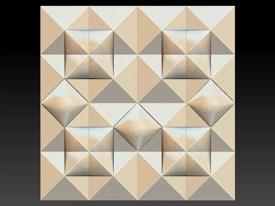 3D WALLPANEL triangular pattern 3D model_0
