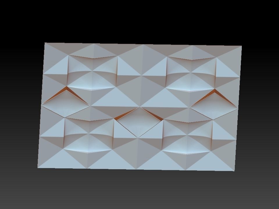 3D WALLPANEL triangular pattern 3D model_2