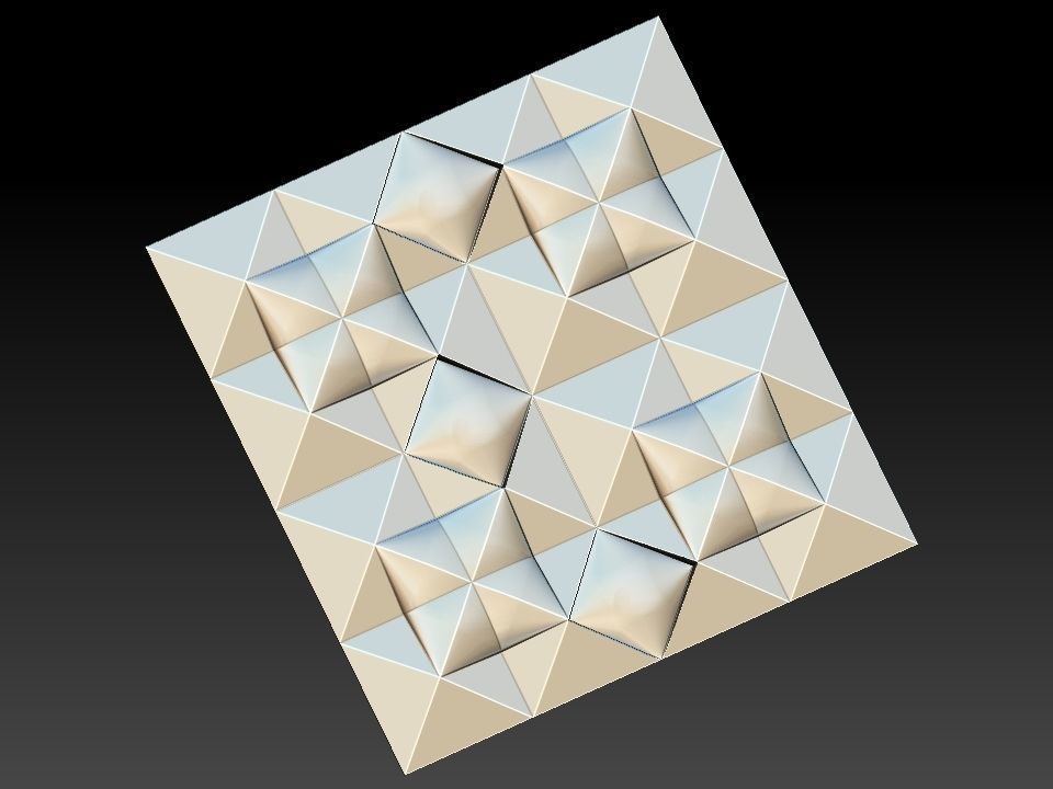 3D WALLPANEL triangular pattern 3D model_13