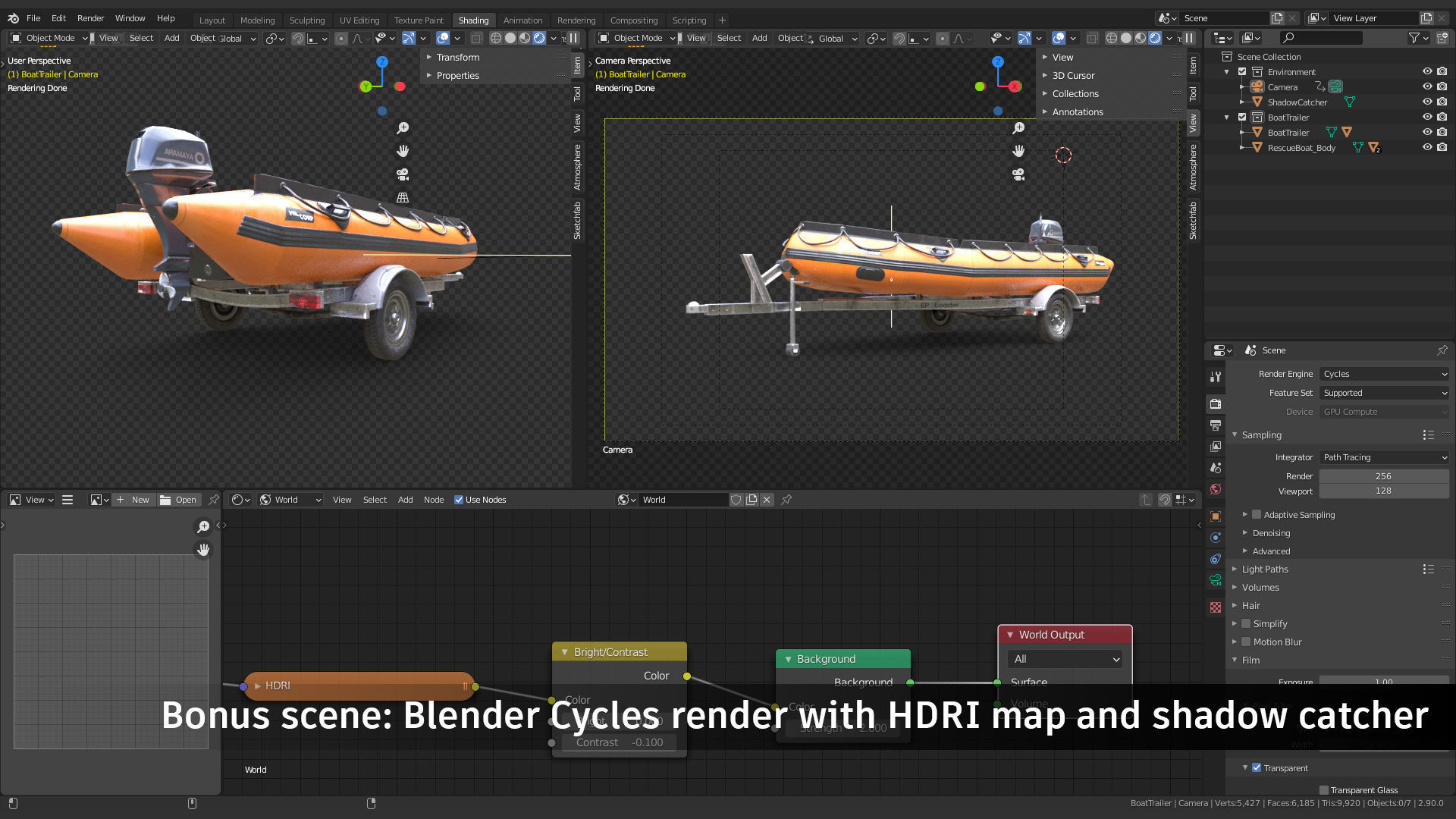Lifeguard Rescue Boat With Trailer Low-poly 3D model_4