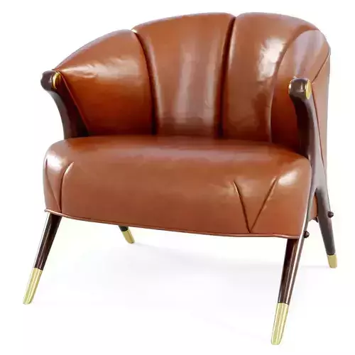 Modernist Karpen Lounge Chair in Cognac Leather  circa 1950s