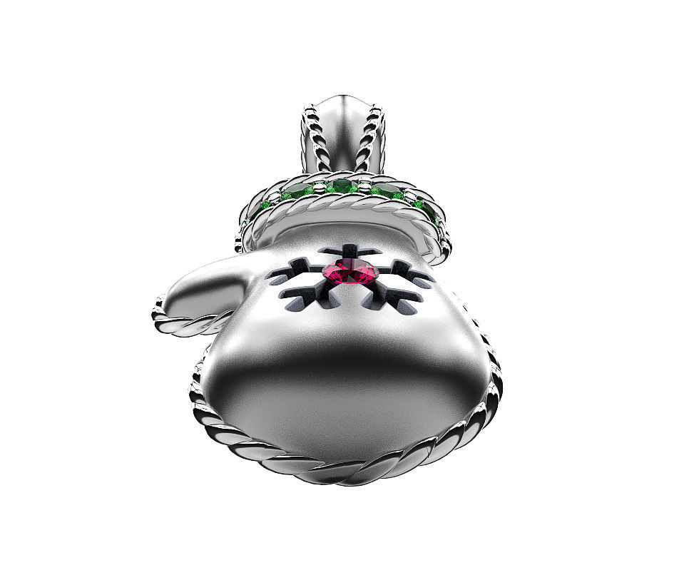 Christmas mitten 3D print model_1