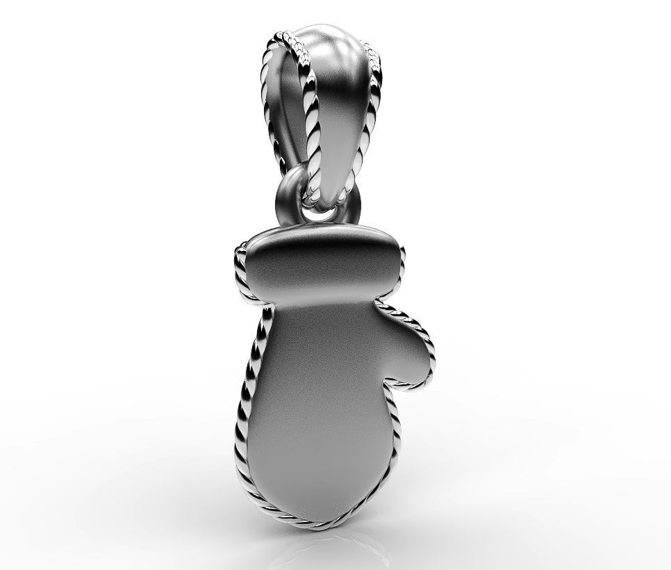 Christmas mitten 3D print model_4