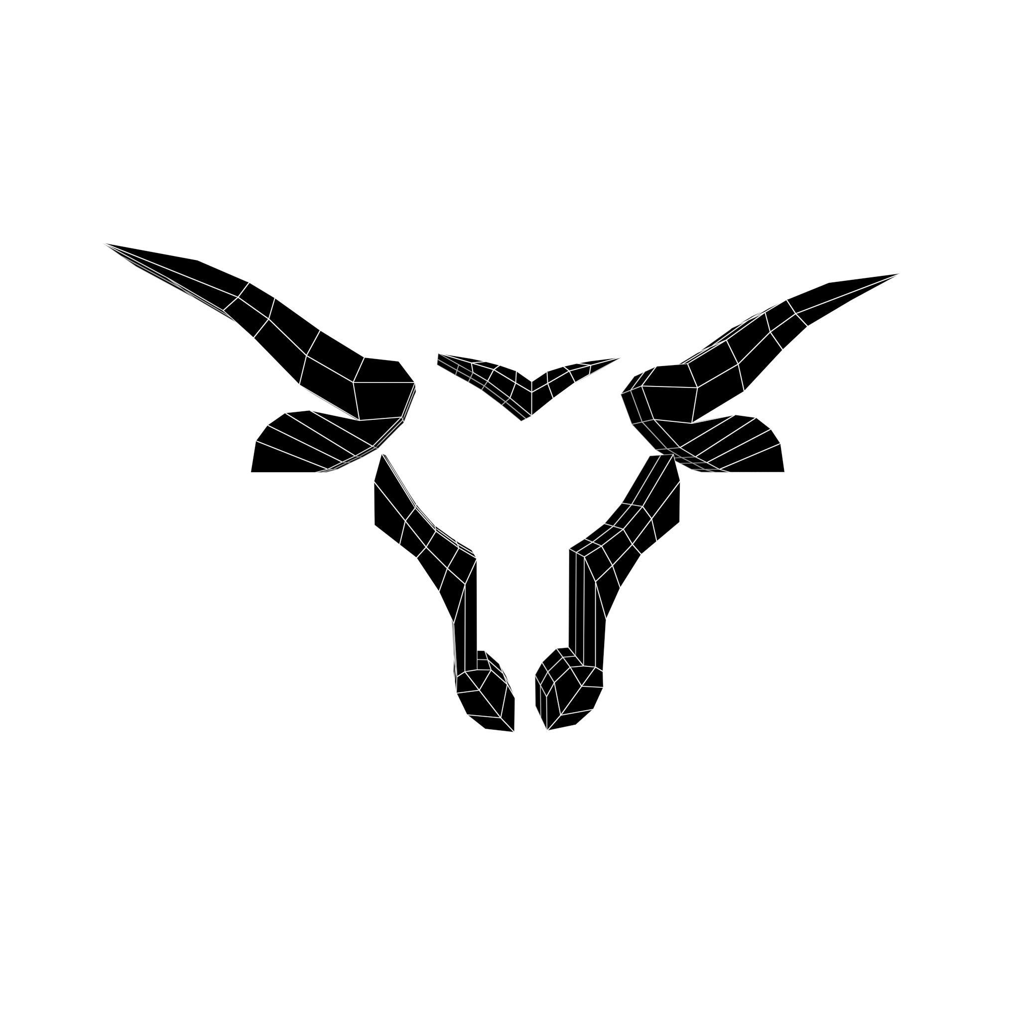 Bull Emblem v2 003 Low-poly 3D model_4
