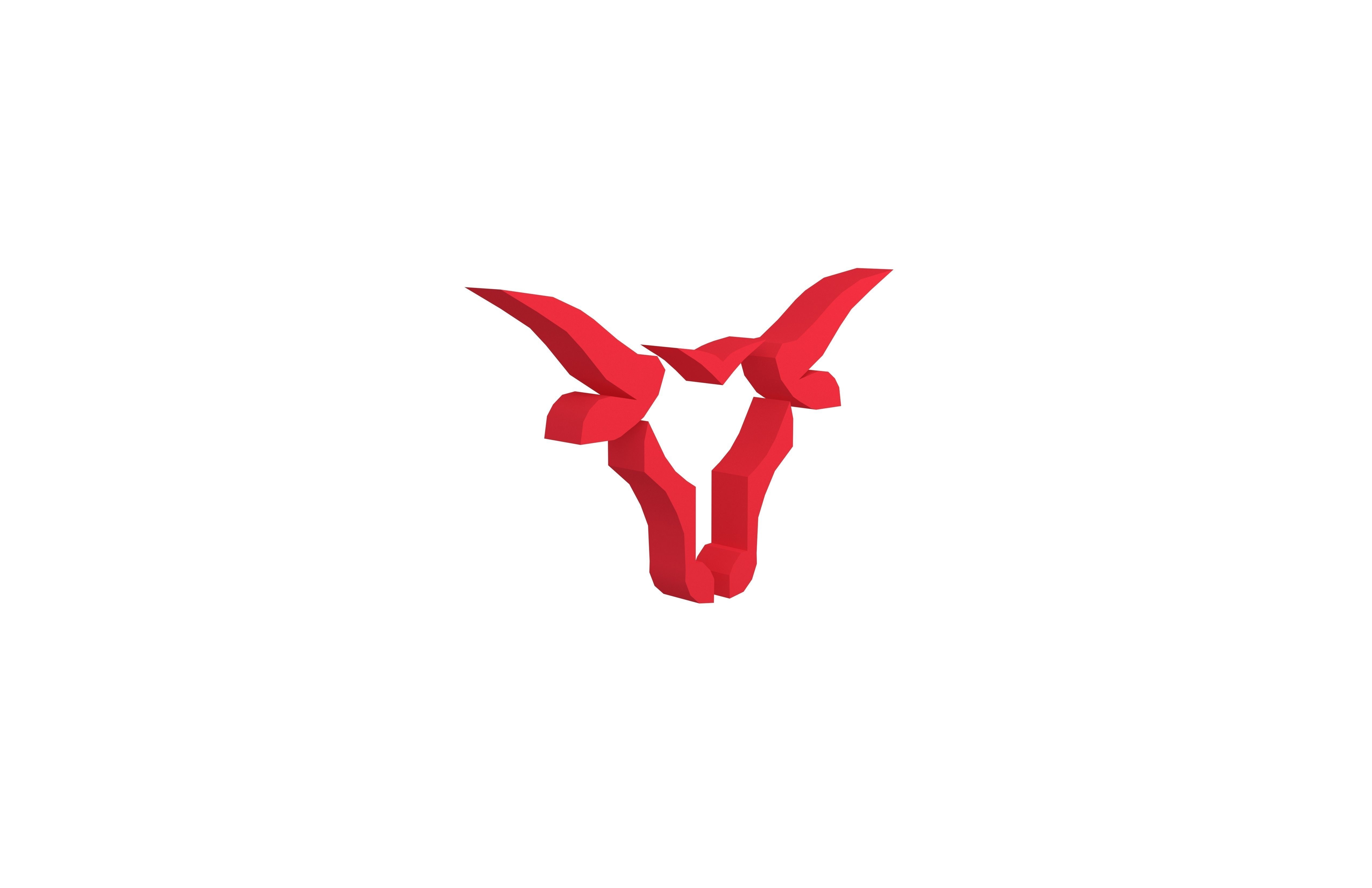 Bull Emblem v2 003 Low-poly 3D model_3