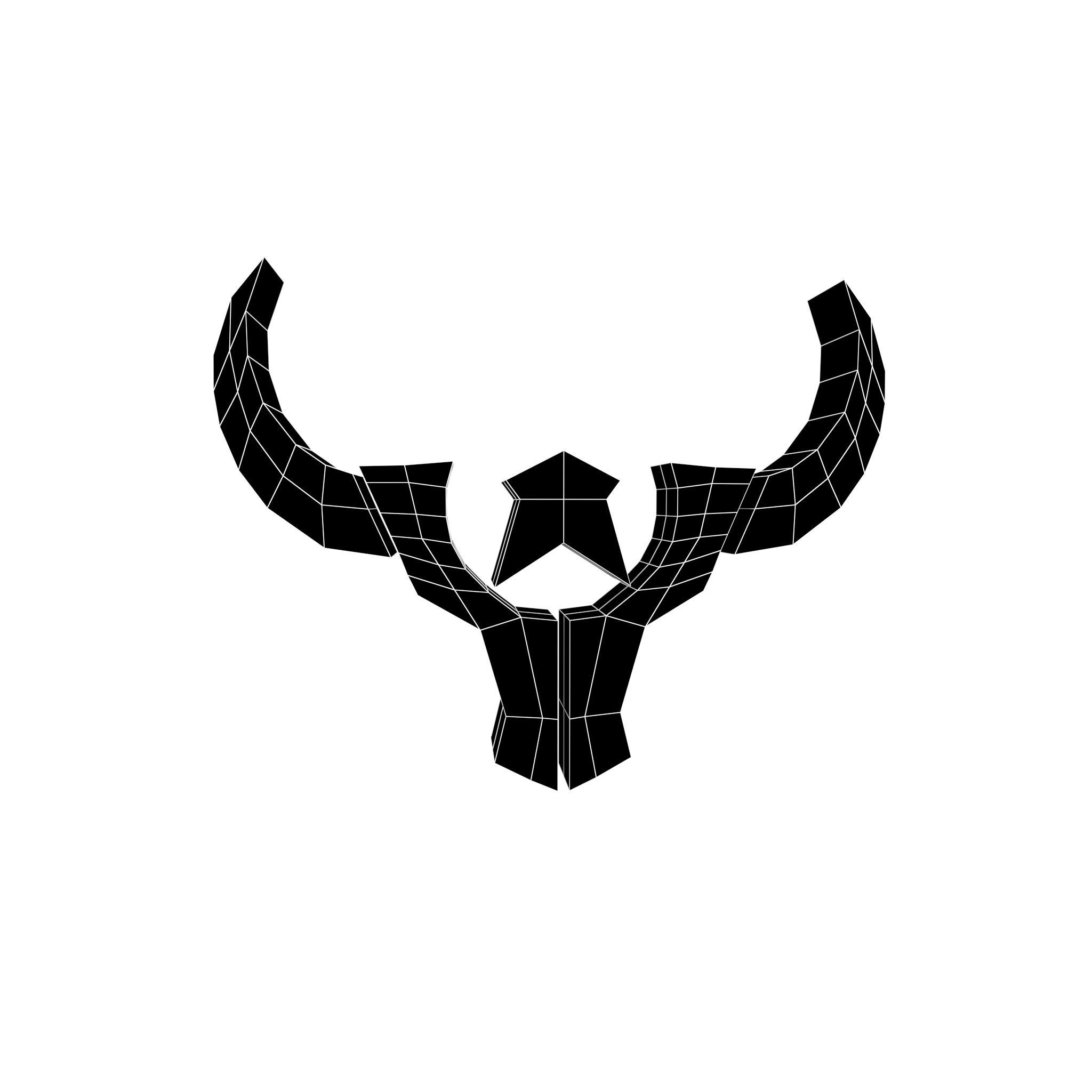 Bull Emblem v3 003 Low-poly 3D model_4