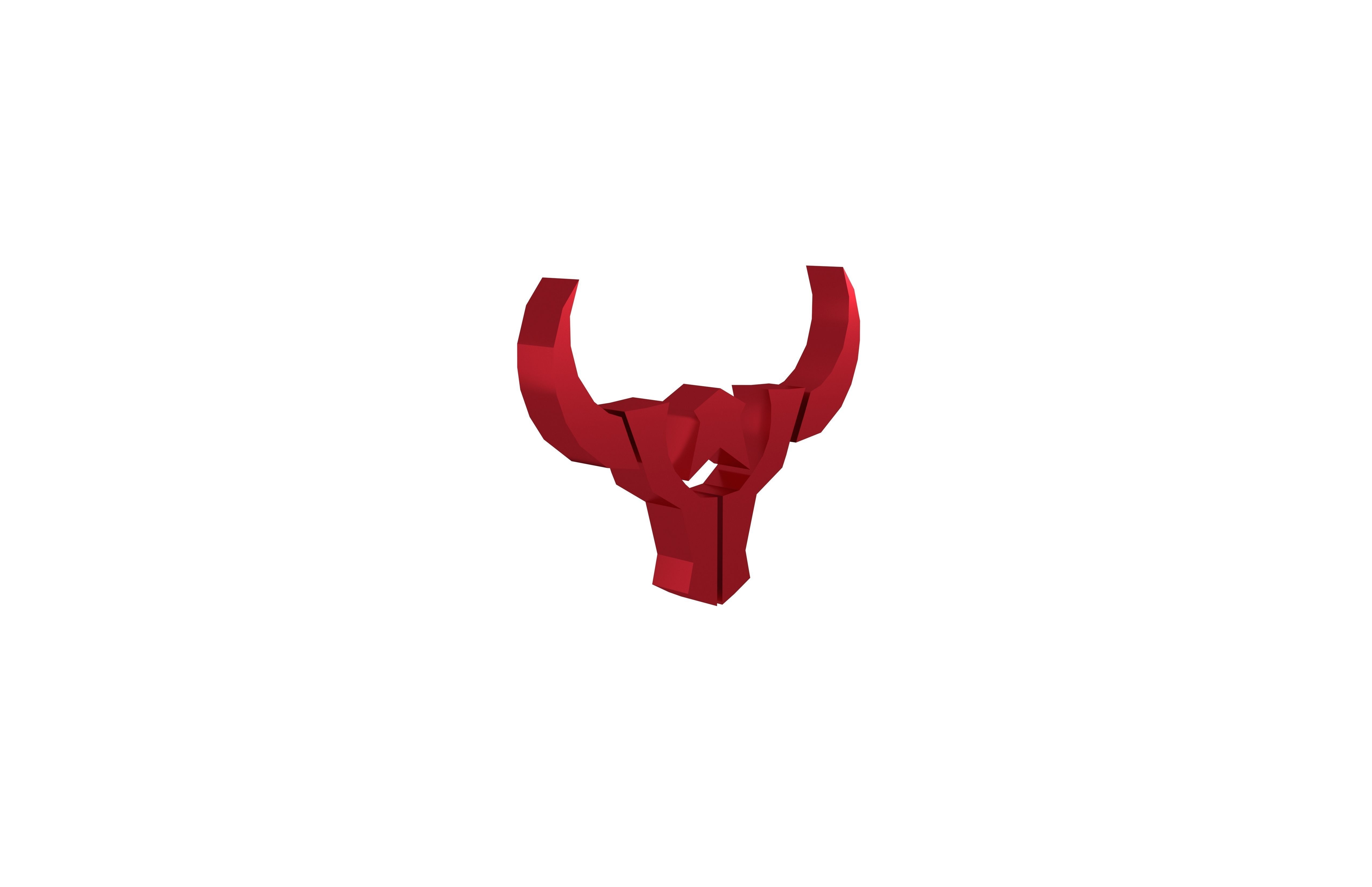 Bull Emblem v3 004 Low-poly 3D model_3