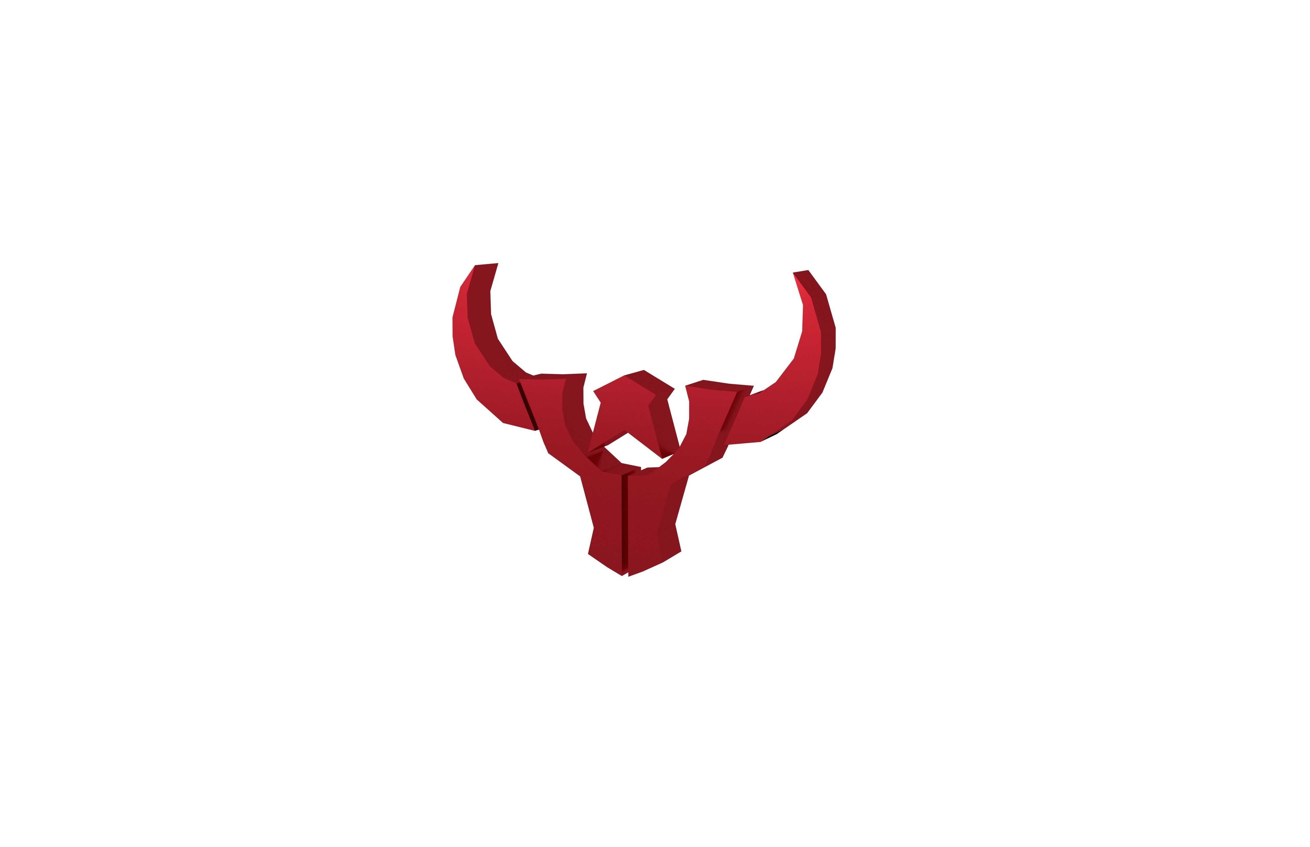 Bull Emblem v3 004 Low-poly 3D model_2