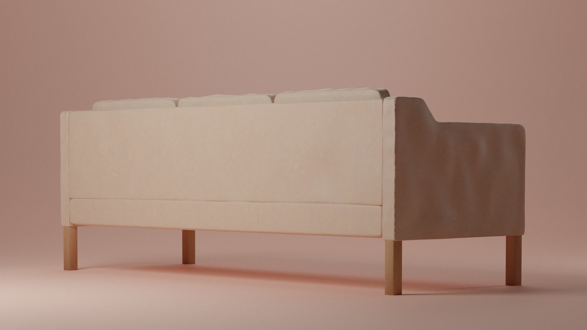 Leather sofa Low-poly 3D model_3