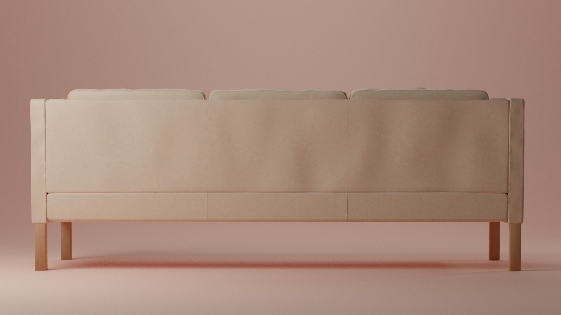 Leather sofa Low-poly 3D model_4