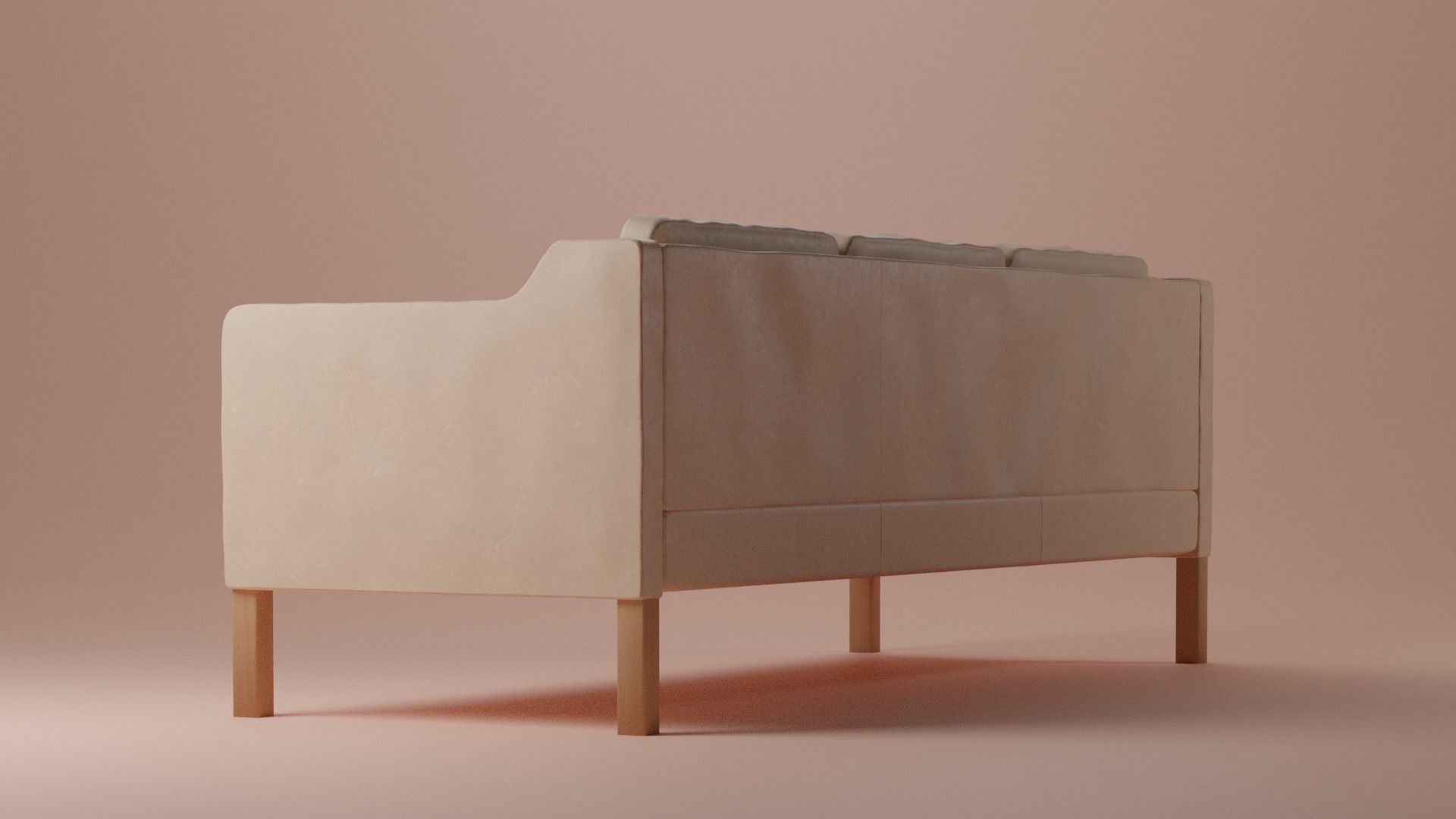 Leather sofa Low-poly 3D model_5