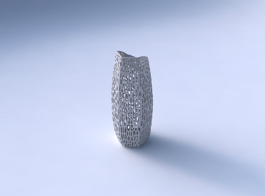 Vase arc hexagon with dense organic lattice 2 3D print model_3