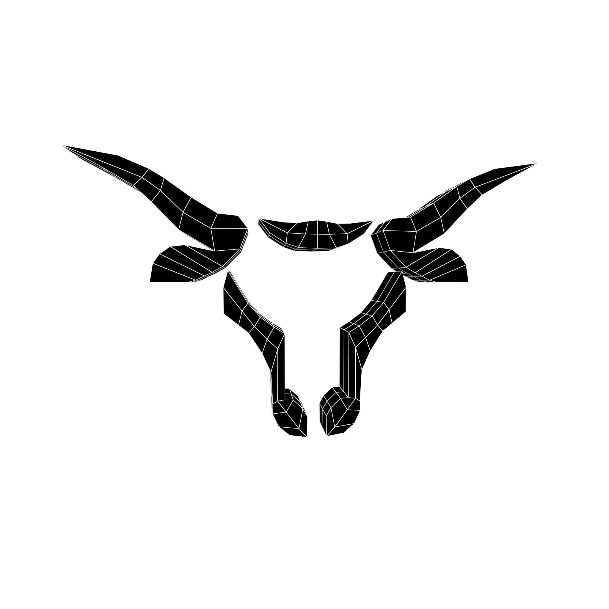 Bull Emblem v4 003 Low-poly 3D model_4