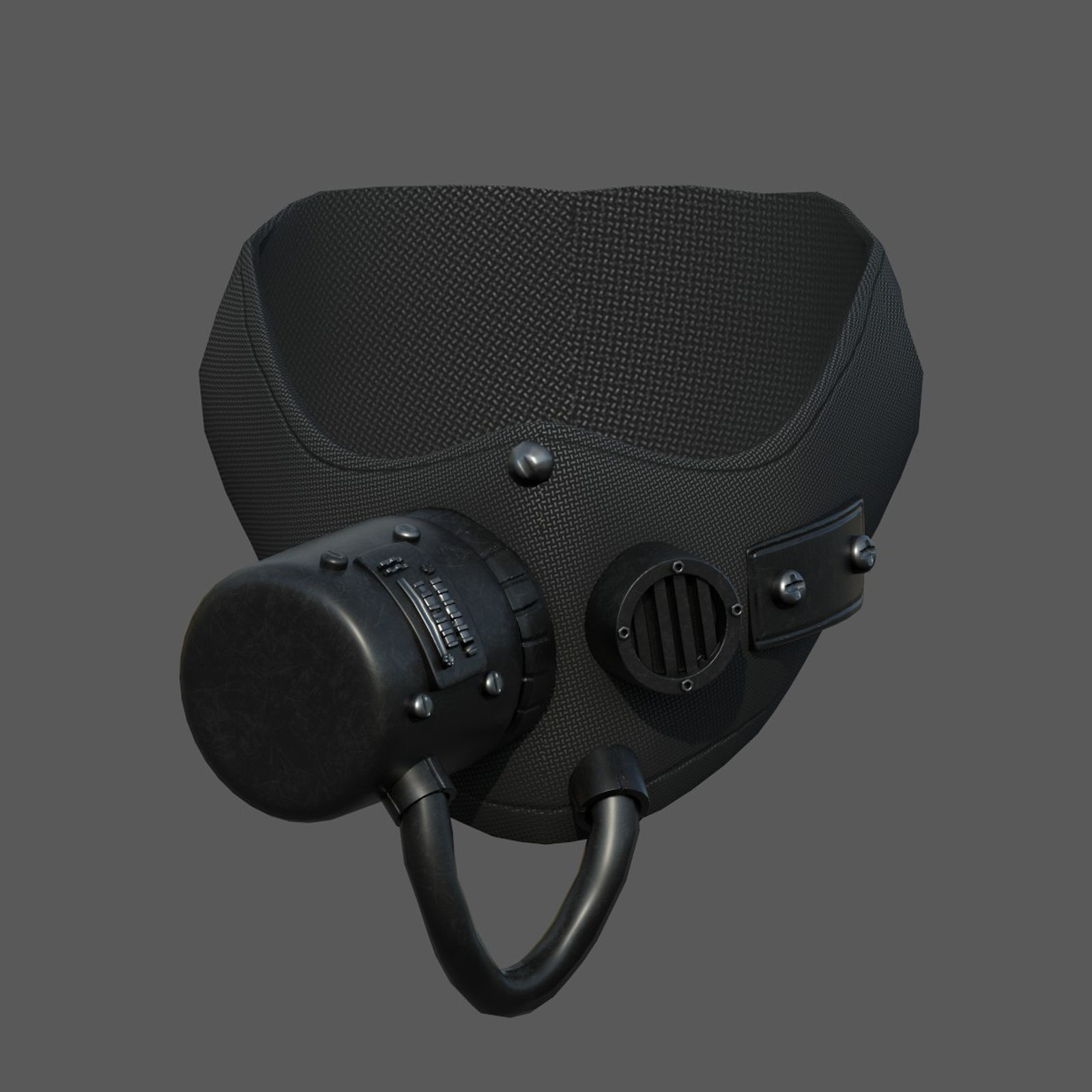 Gas mask respirator scifi futuristic military combat  Low-poly 3D model_4