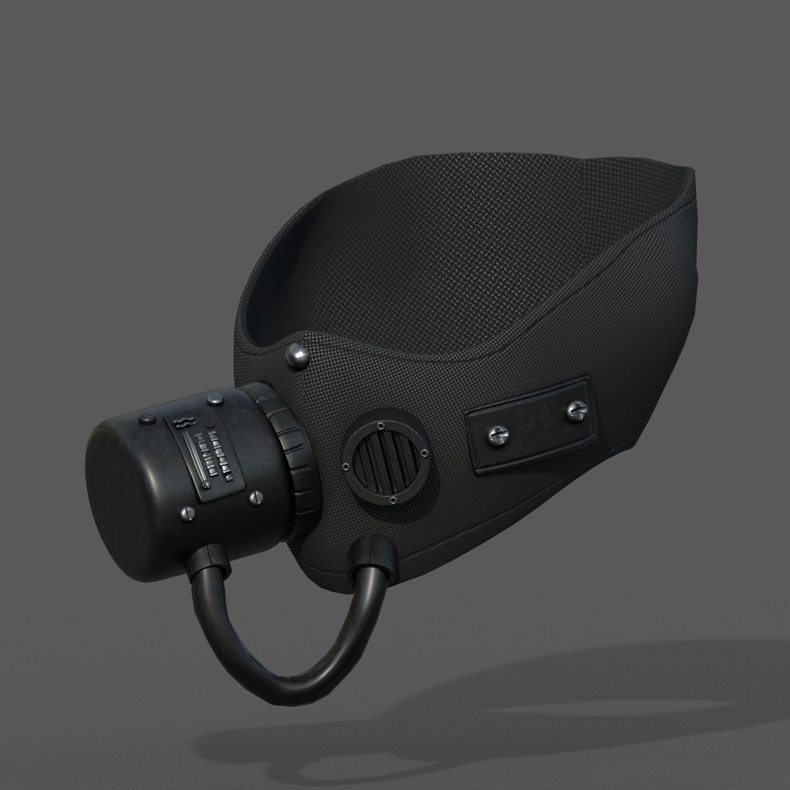 Gas mask respirator scifi futuristic military combat  Low-poly 3D model_7