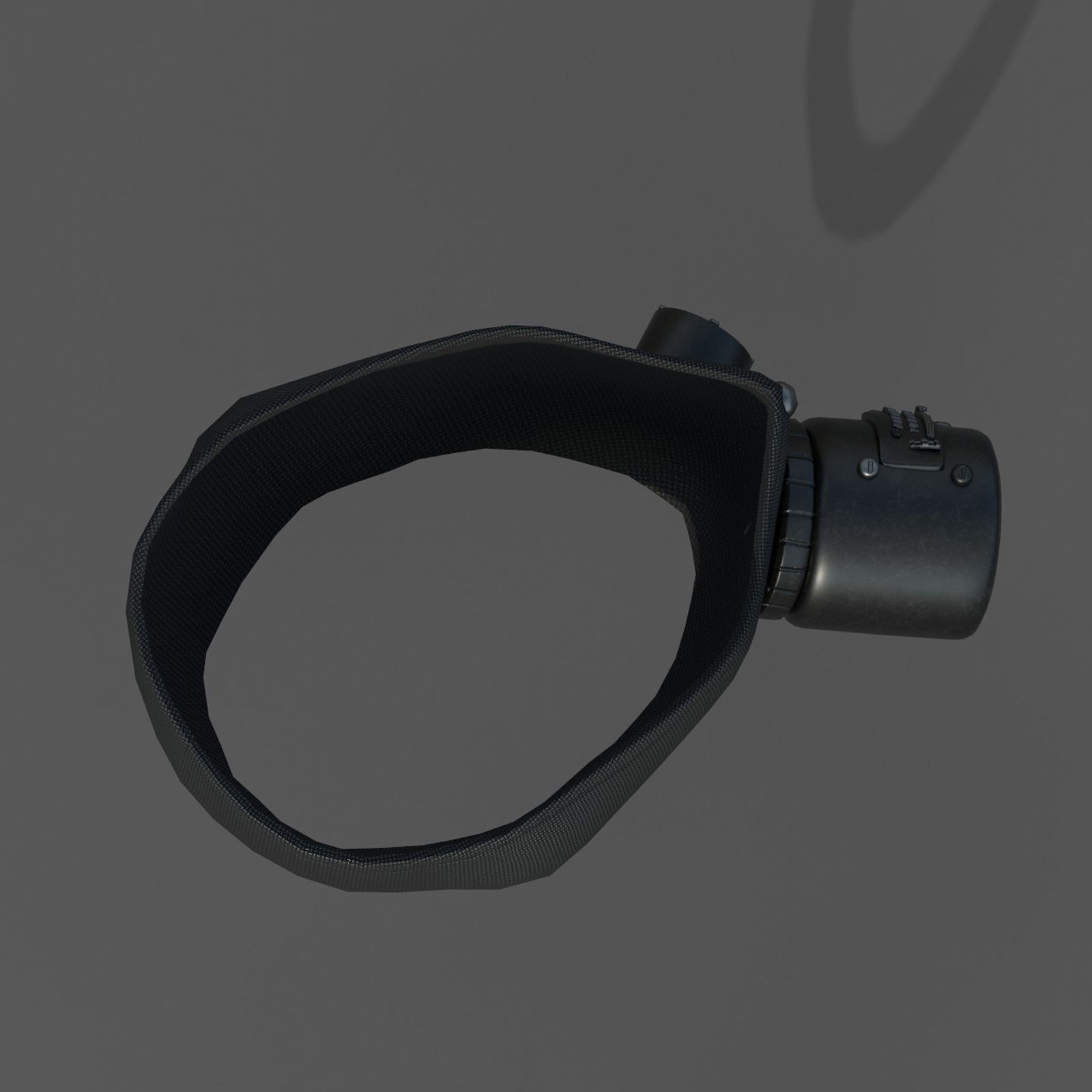 Gas mask respirator scifi futuristic military combat  Low-poly 3D model_9