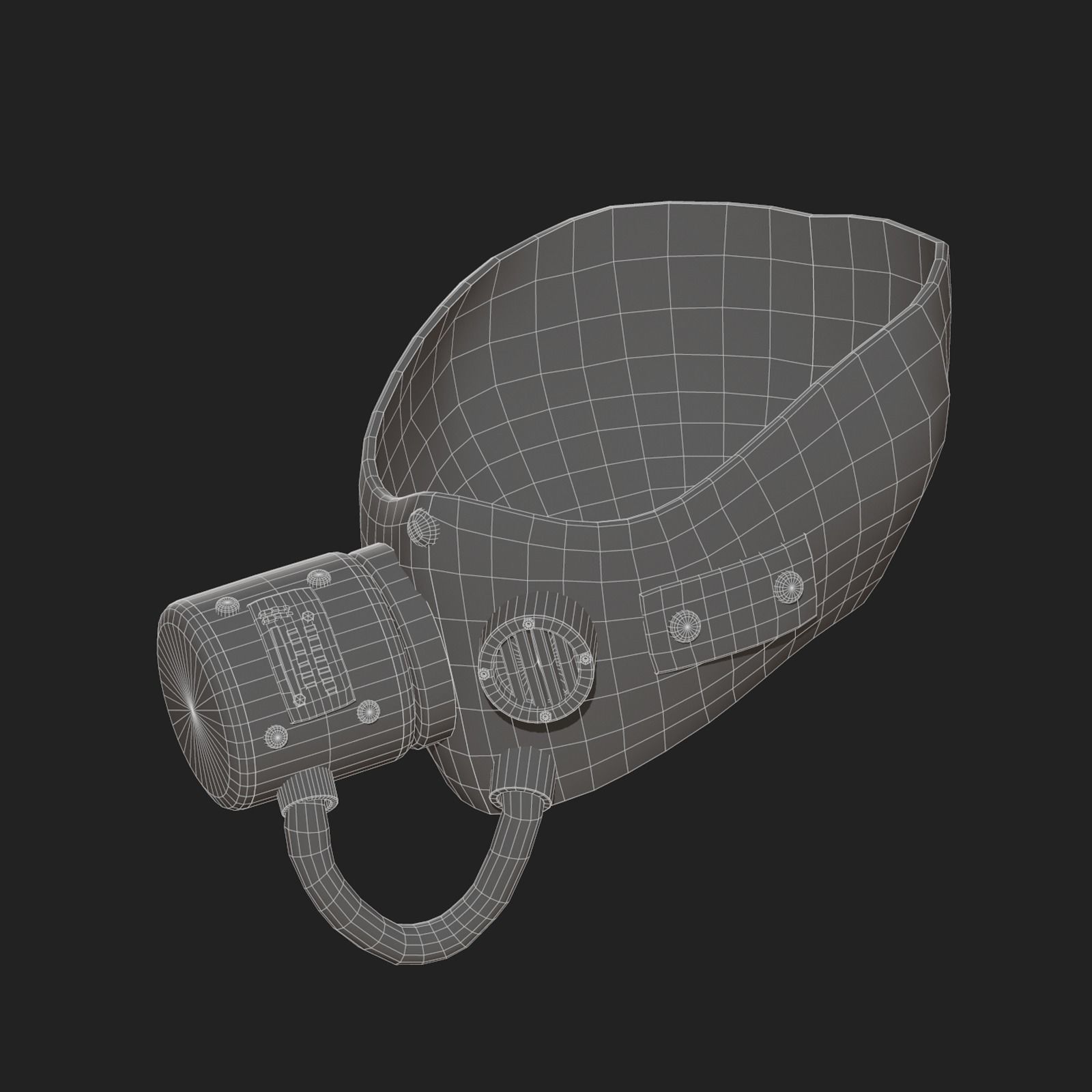 Gas mask respirator scifi futuristic military combat  Low-poly 3D model_11