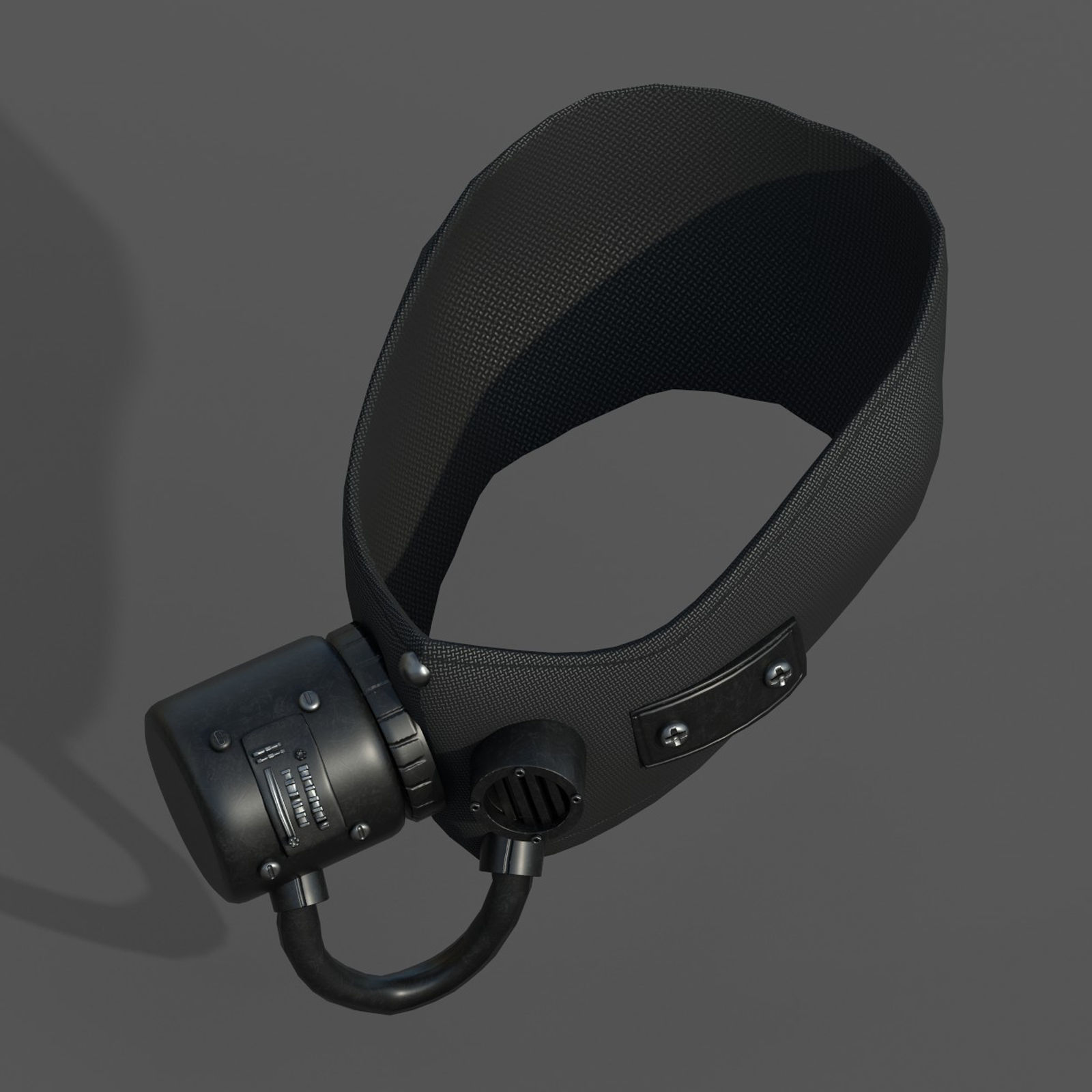 Gas mask respirator scifi futuristic military combat  Low-poly 3D model_6