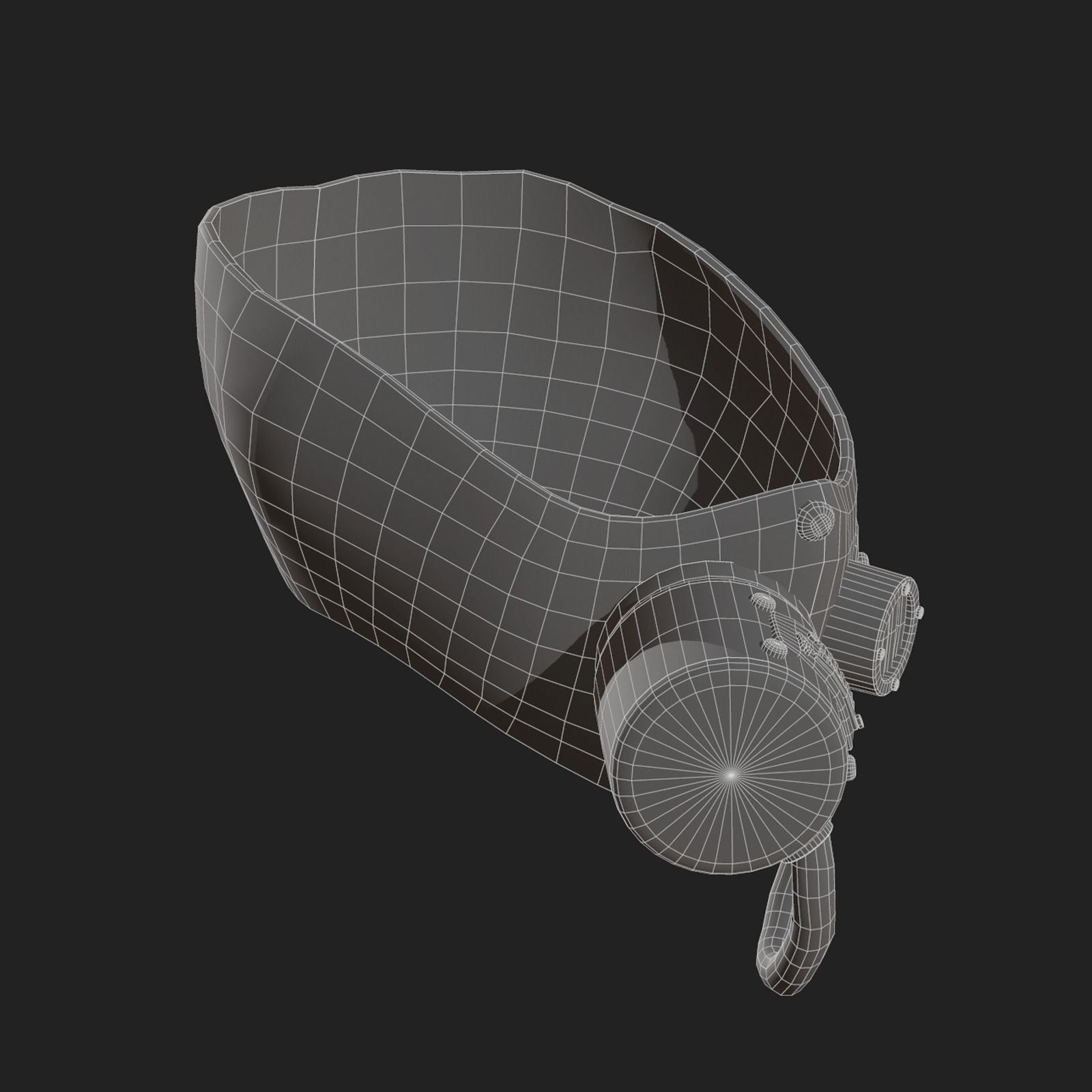 Gas mask respirator scifi futuristic military combat  Low-poly 3D model_13