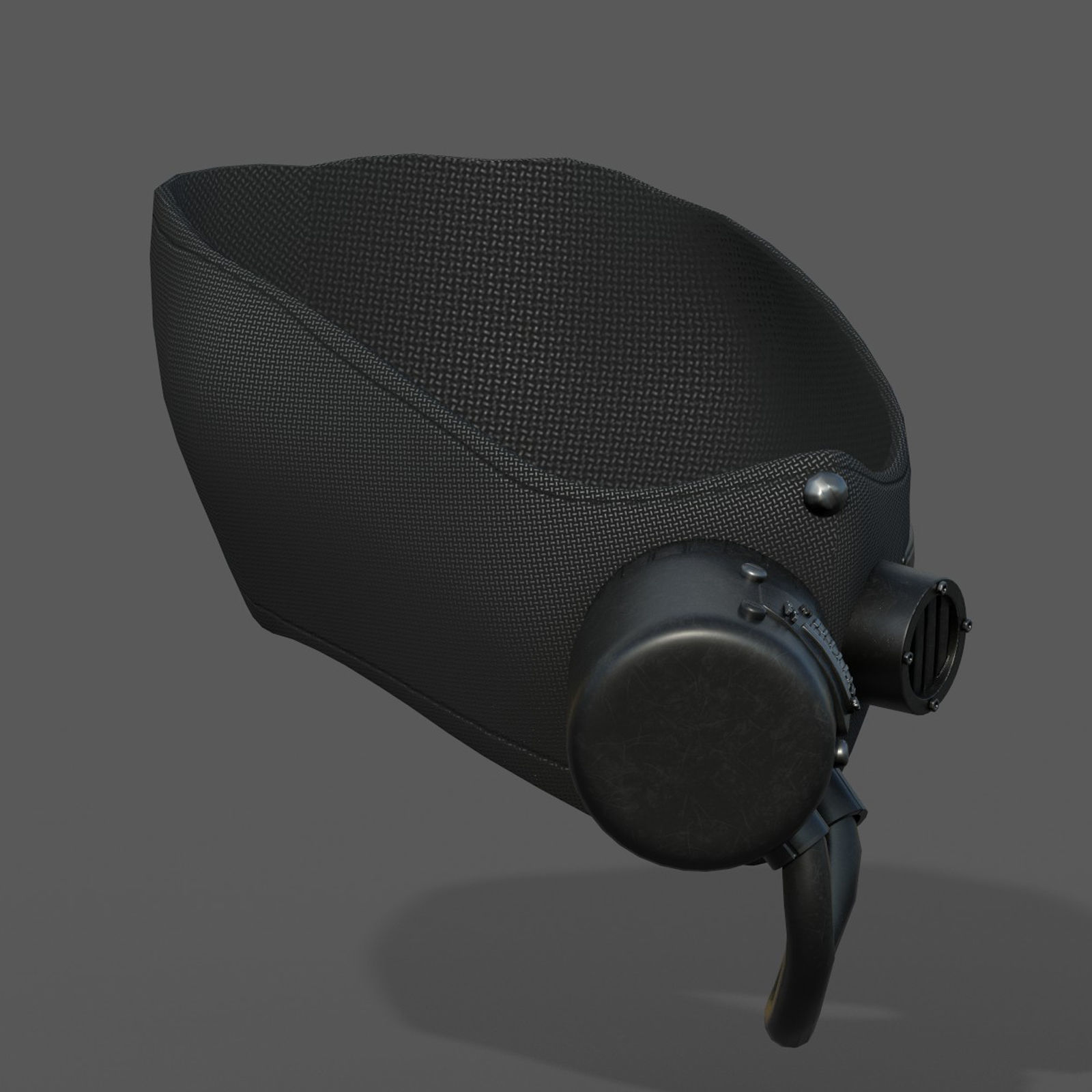 Gas mask respirator scifi futuristic military combat  Low-poly 3D model_5