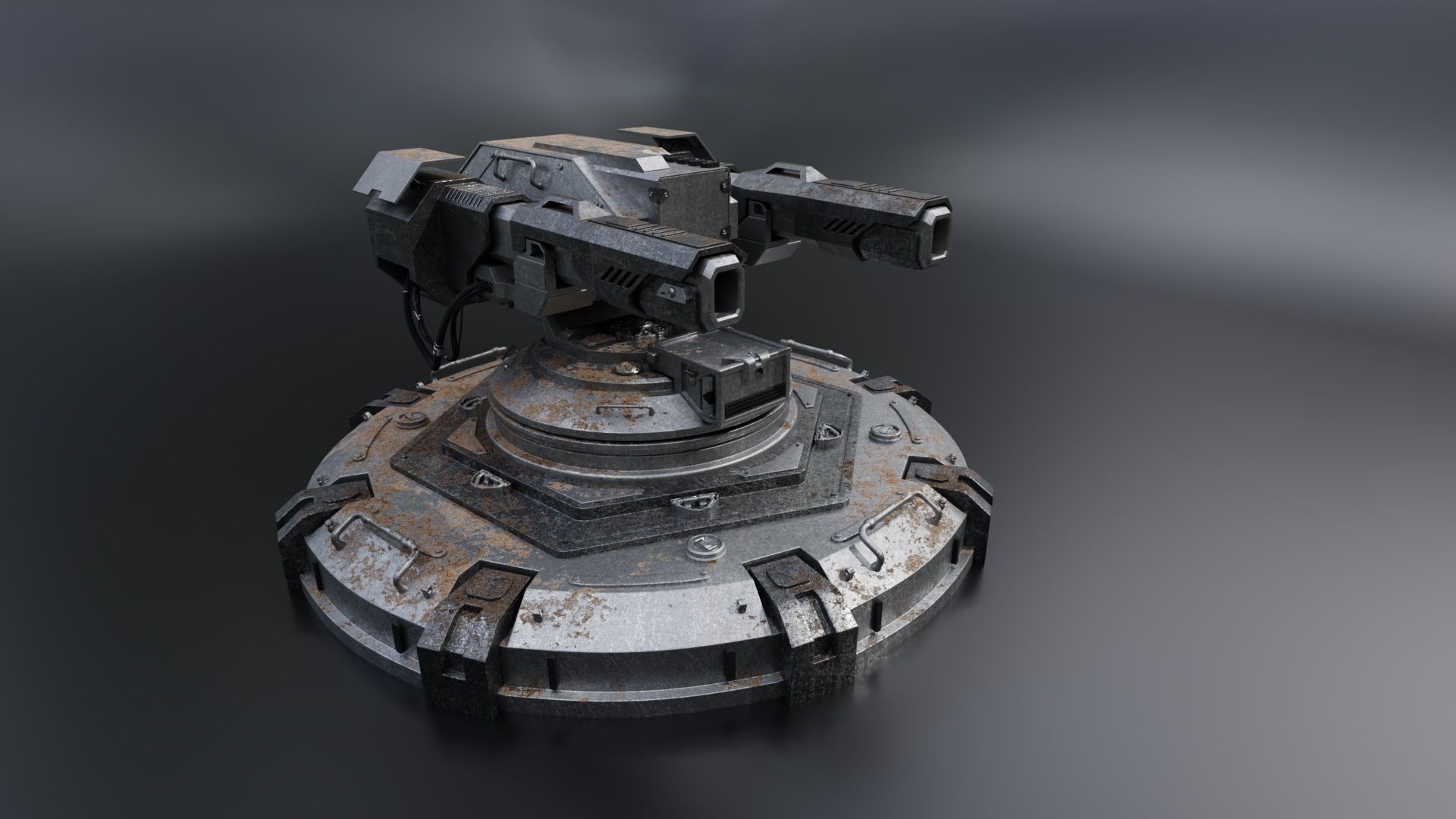 Futuristic Cannon 3D model_1