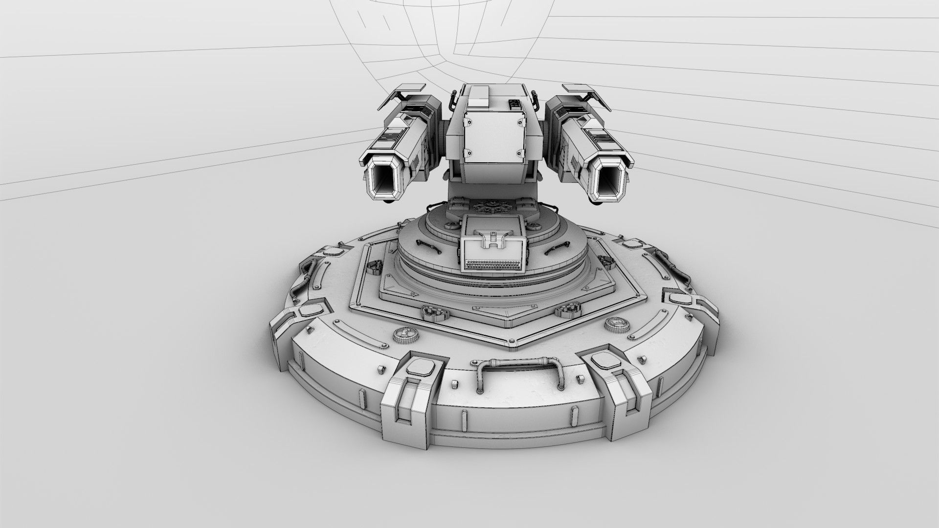 Futuristic Cannon 3D model_4