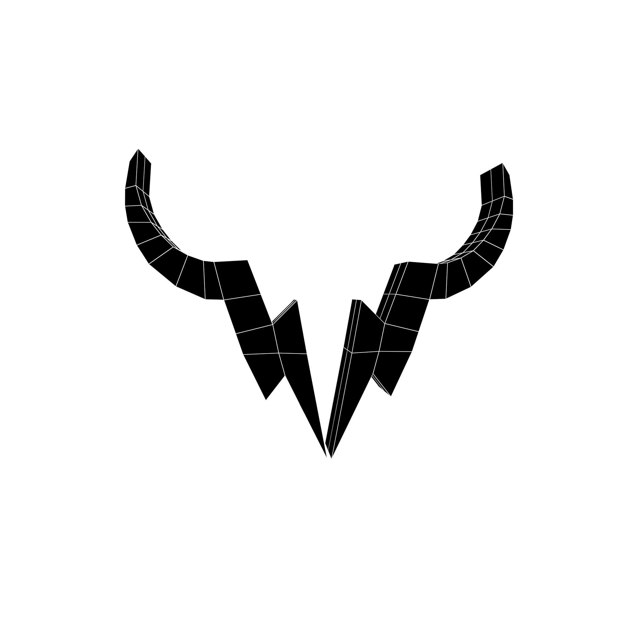 Bull Emblem v5 007 Low-poly 3D model_4