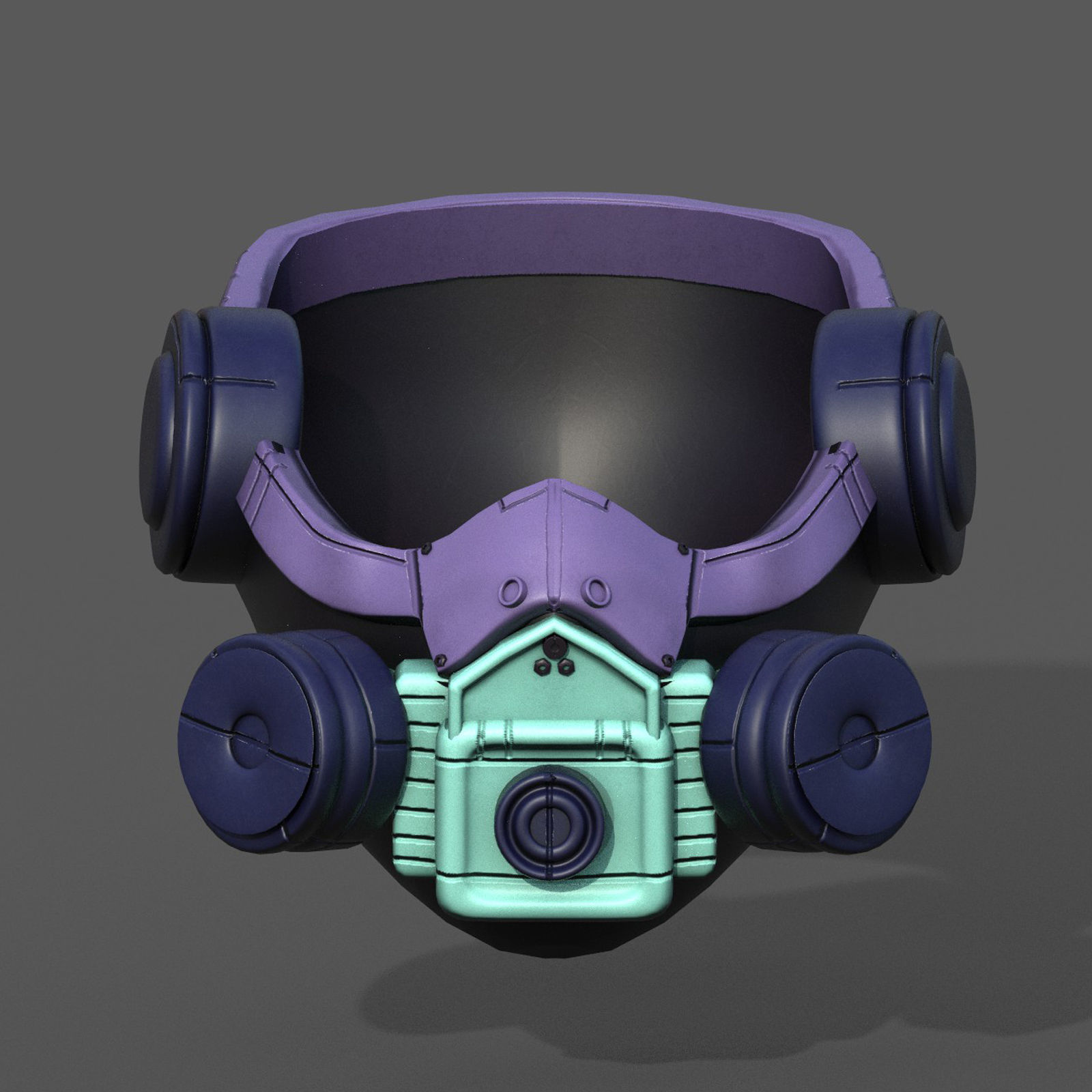 Gas mask respirator scifi futuristic 3d  Low-poly 3D model_4