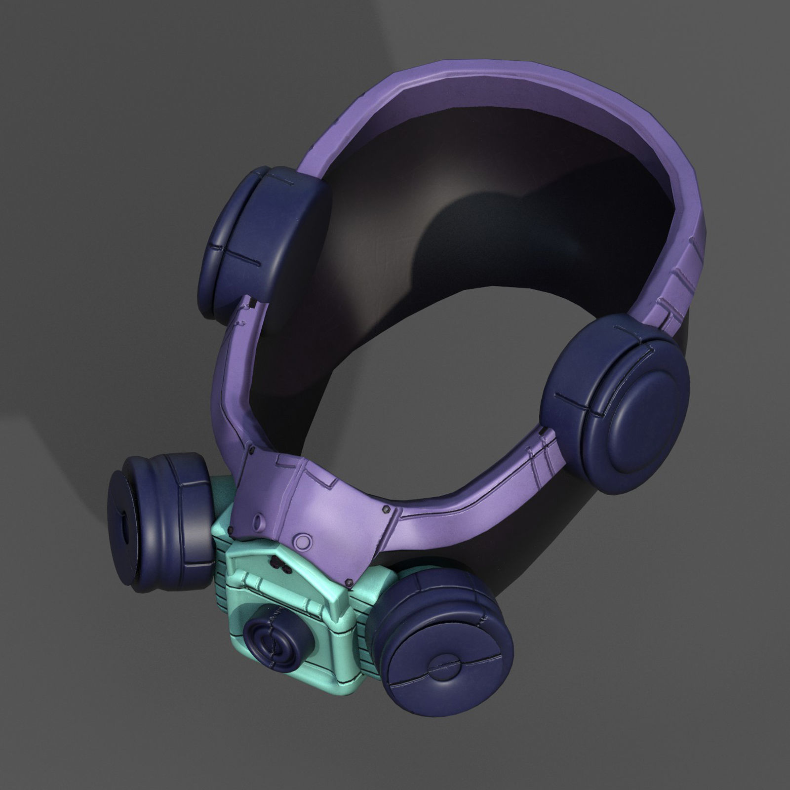 Gas mask respirator scifi futuristic 3d  Low-poly 3D model_11