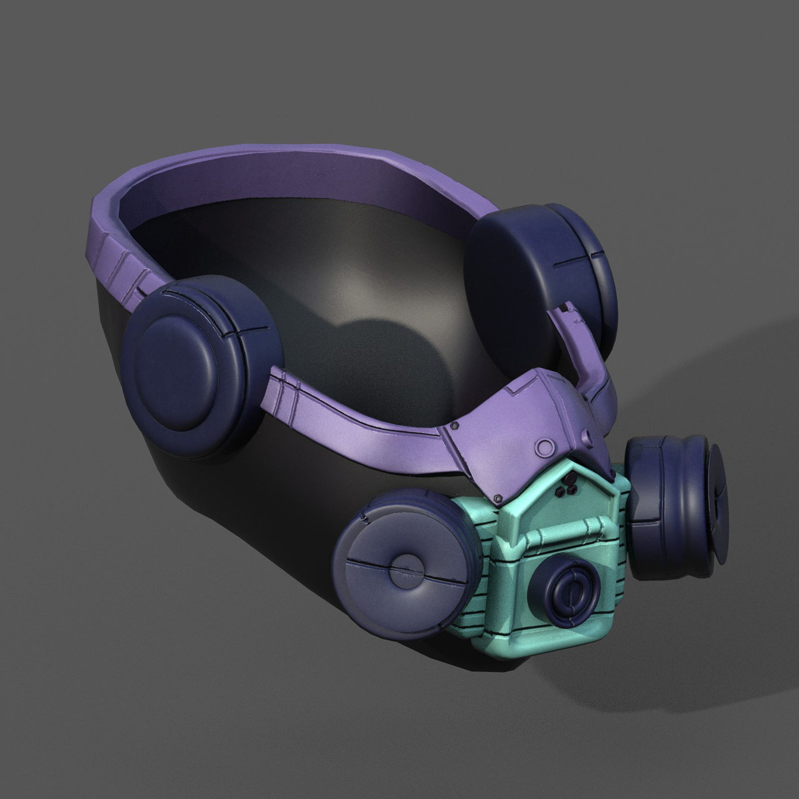 Gas mask respirator scifi futuristic 3d  Low-poly 3D model_3