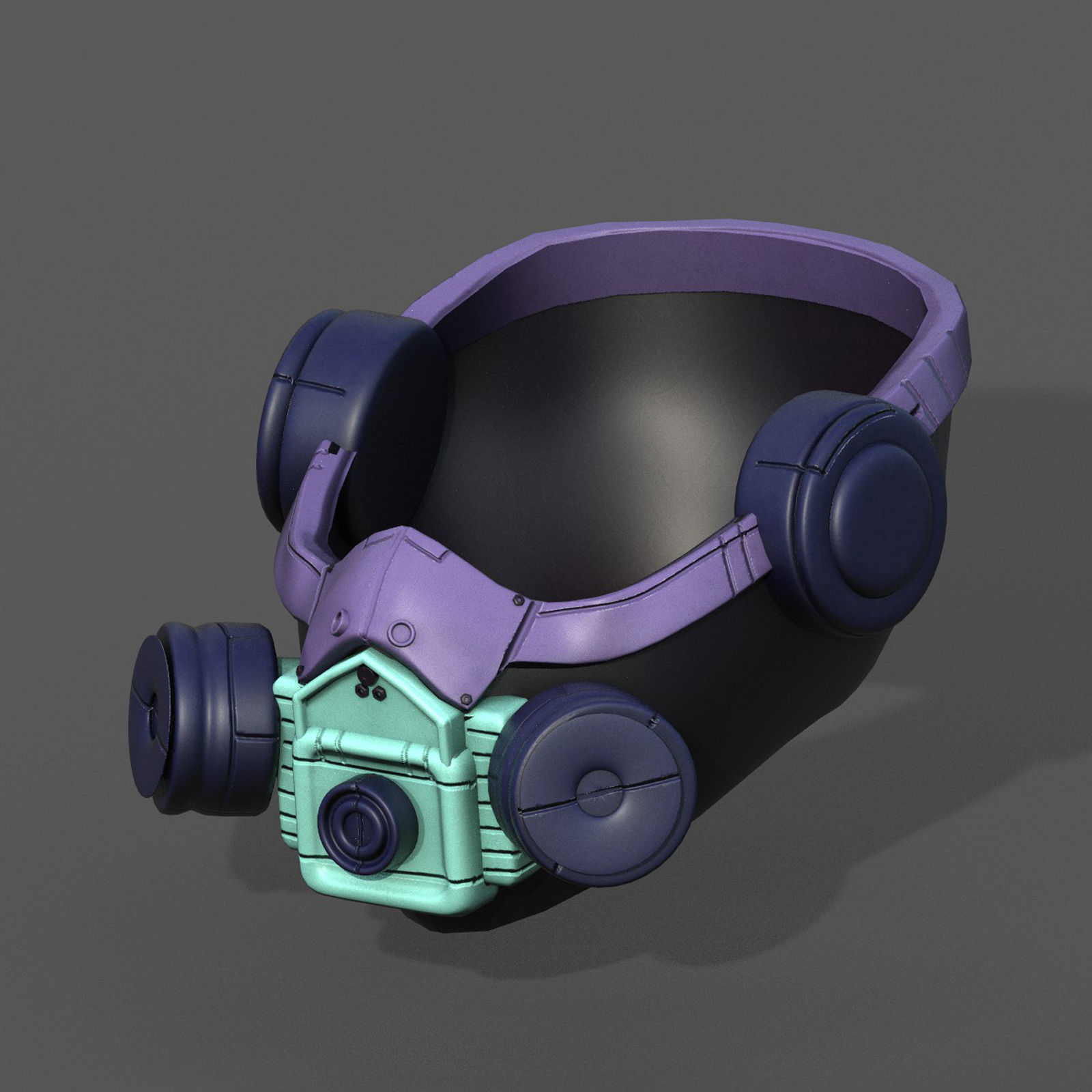 Gas mask respirator scifi futuristic 3d  Low-poly 3D model_7