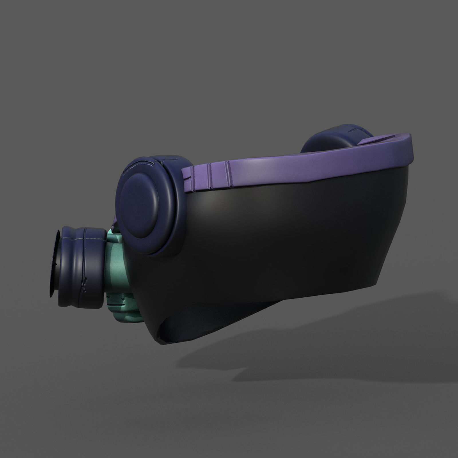 Gas mask respirator scifi futuristic 3d  Low-poly 3D model_8