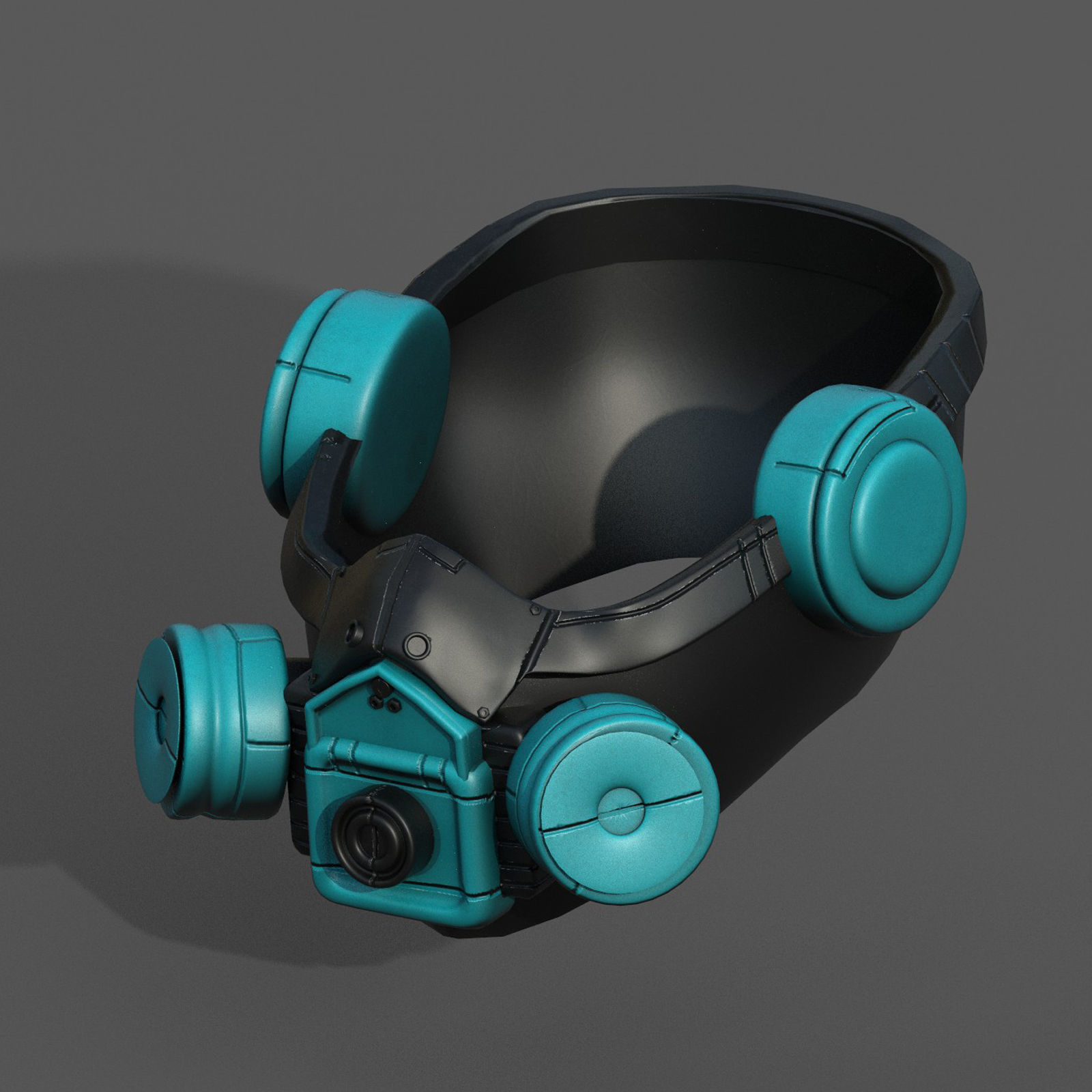 Gas mask futuristic scifi fantasy 3d helmet  Low-poly 3D model_4