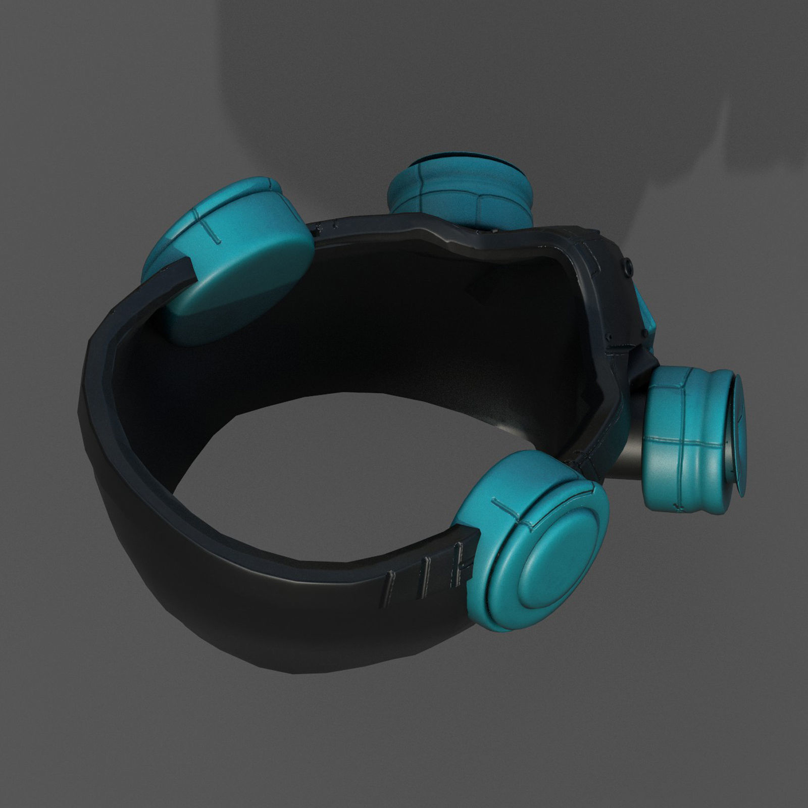 Gas mask futuristic scifi fantasy 3d helmet  Low-poly 3D model_9