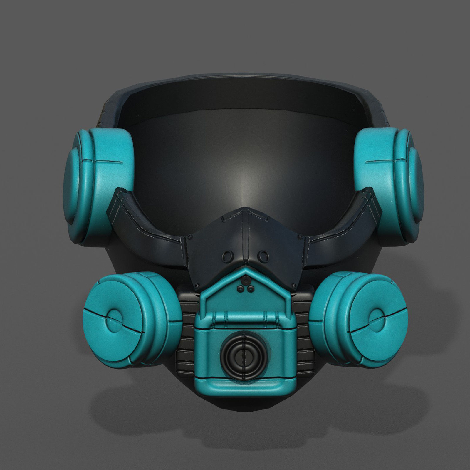 Gas mask futuristic scifi fantasy 3d helmet  Low-poly 3D model_5