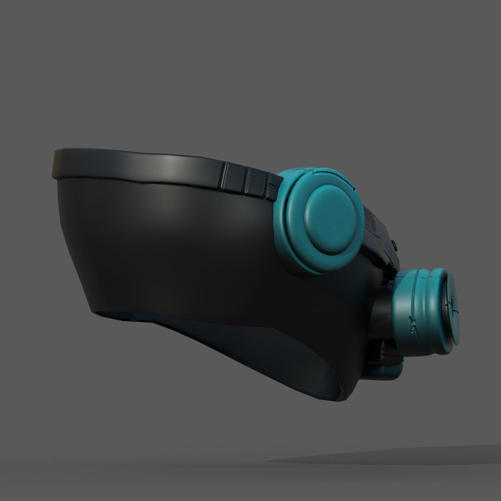 Gas mask futuristic scifi fantasy 3d helmet  Low-poly 3D model_6