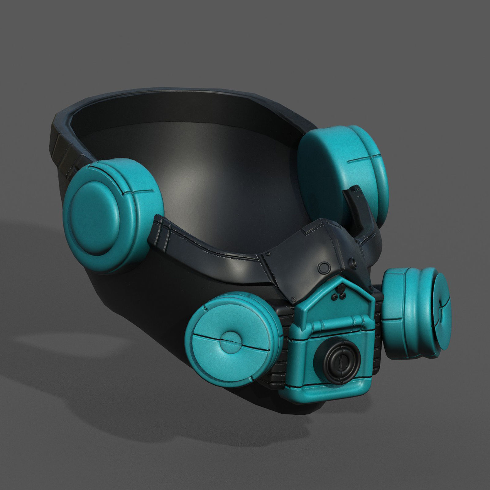 Gas mask futuristic scifi fantasy 3d helmet  Low-poly 3D model_3