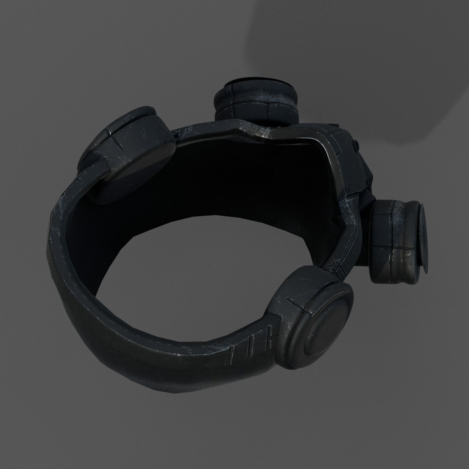 Gas mask helmet 3d safety isolated Black  Low-poly 3D model_7