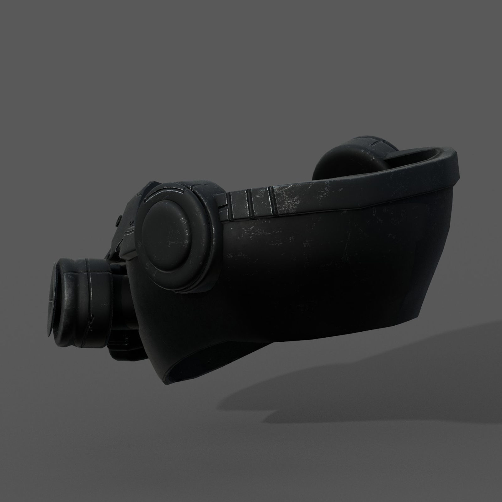 Gas mask helmet 3d safety isolated Black  Low-poly 3D model_9