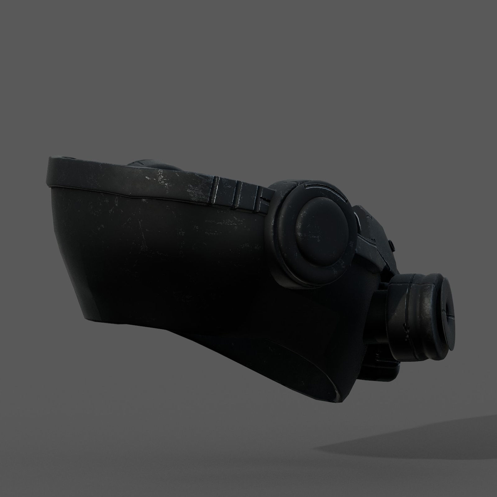 Gas mask helmet 3d safety isolated Black  Low-poly 3D model_6