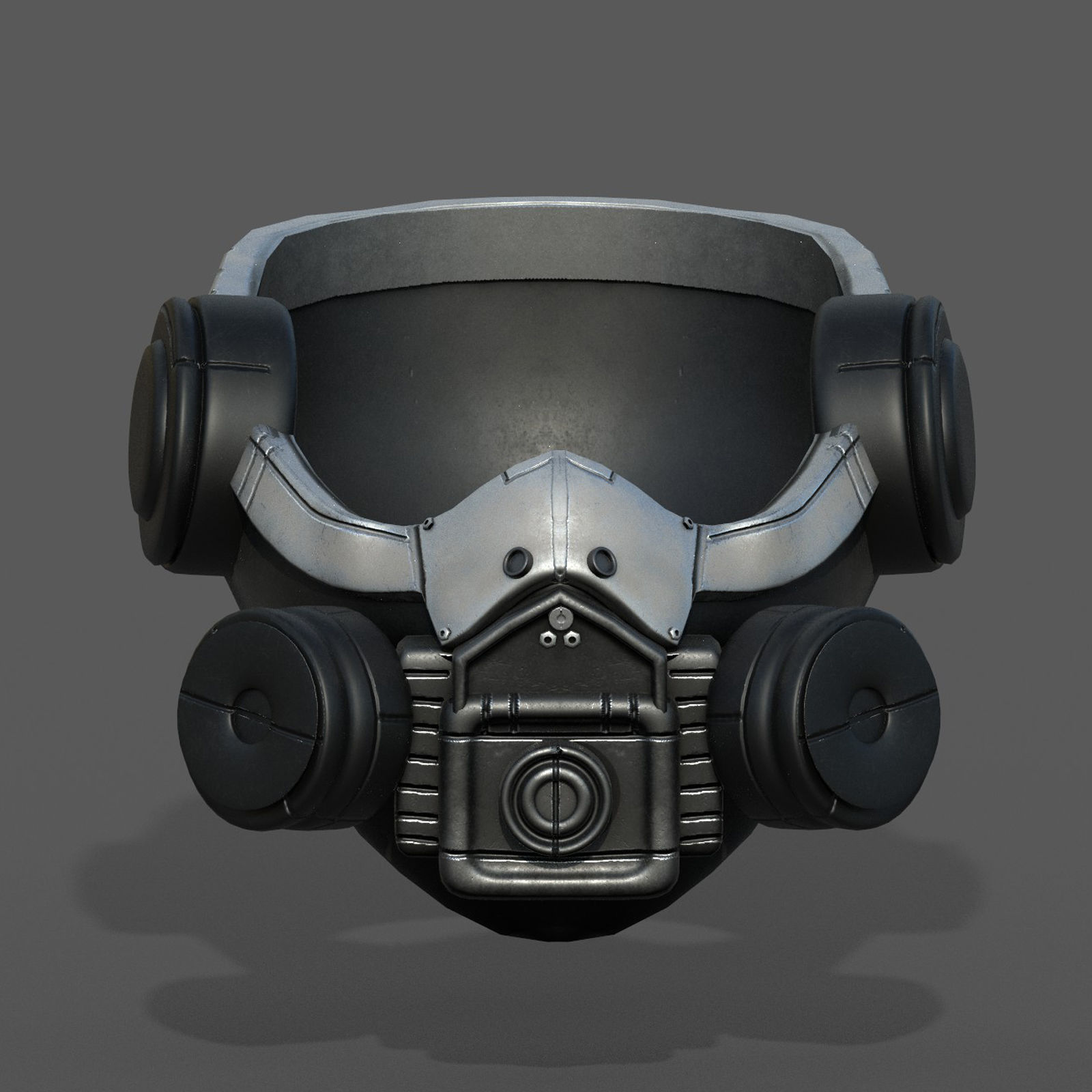 Gas mask helmet scifi futuristic military Low-poly 3D model_5