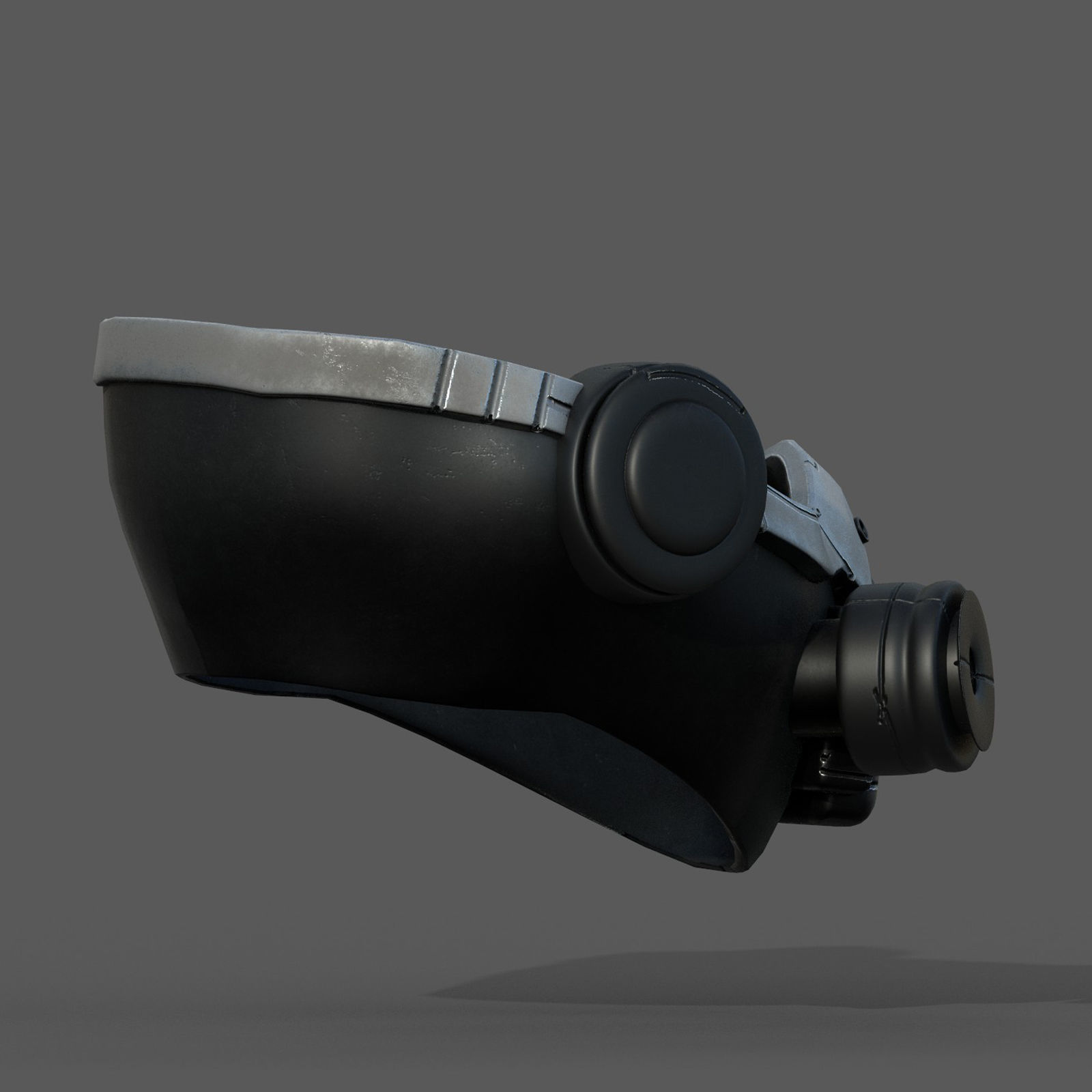 Gas mask helmet scifi futuristic military Low-poly 3D model_8