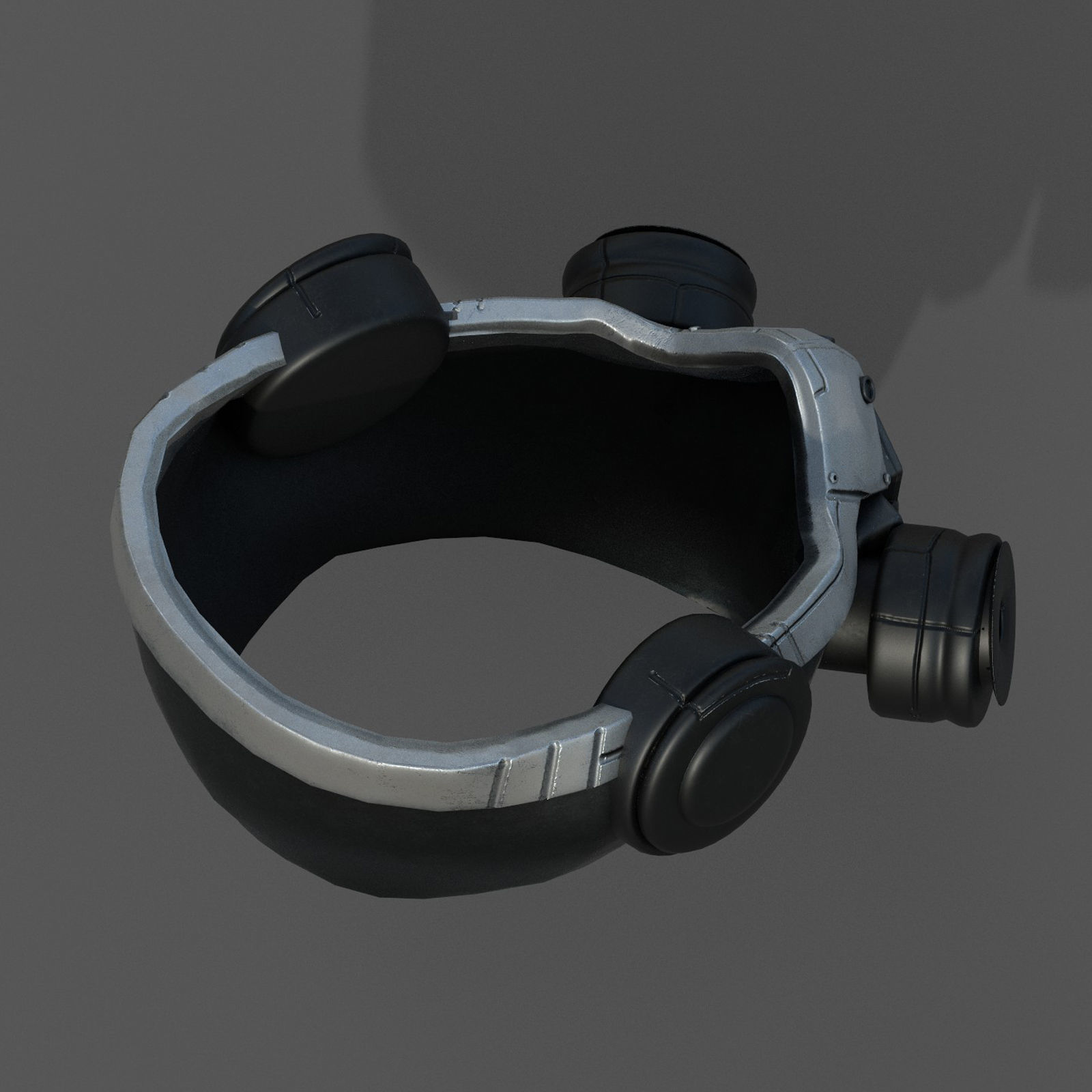 Gas mask helmet scifi futuristic military Low-poly 3D model_6