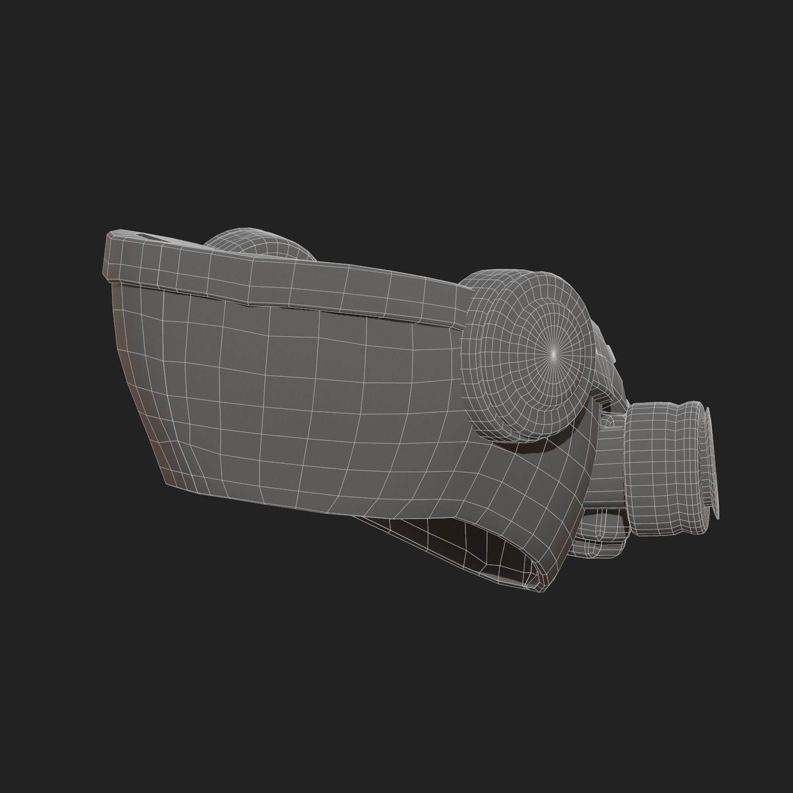 Gas mask helmet scifi futuristic military Low-poly 3D model_11