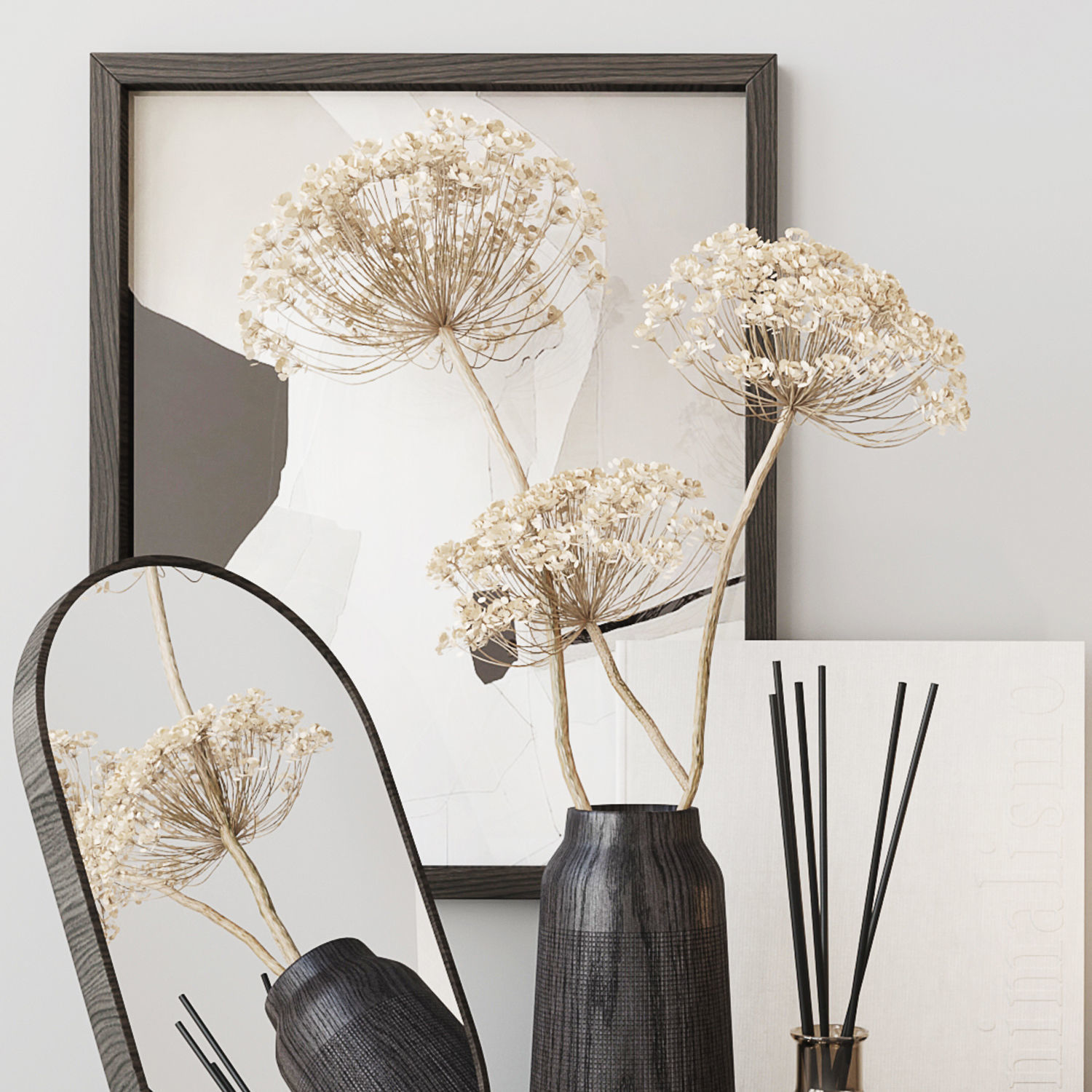 Decor set with heracleum 3D model_12
