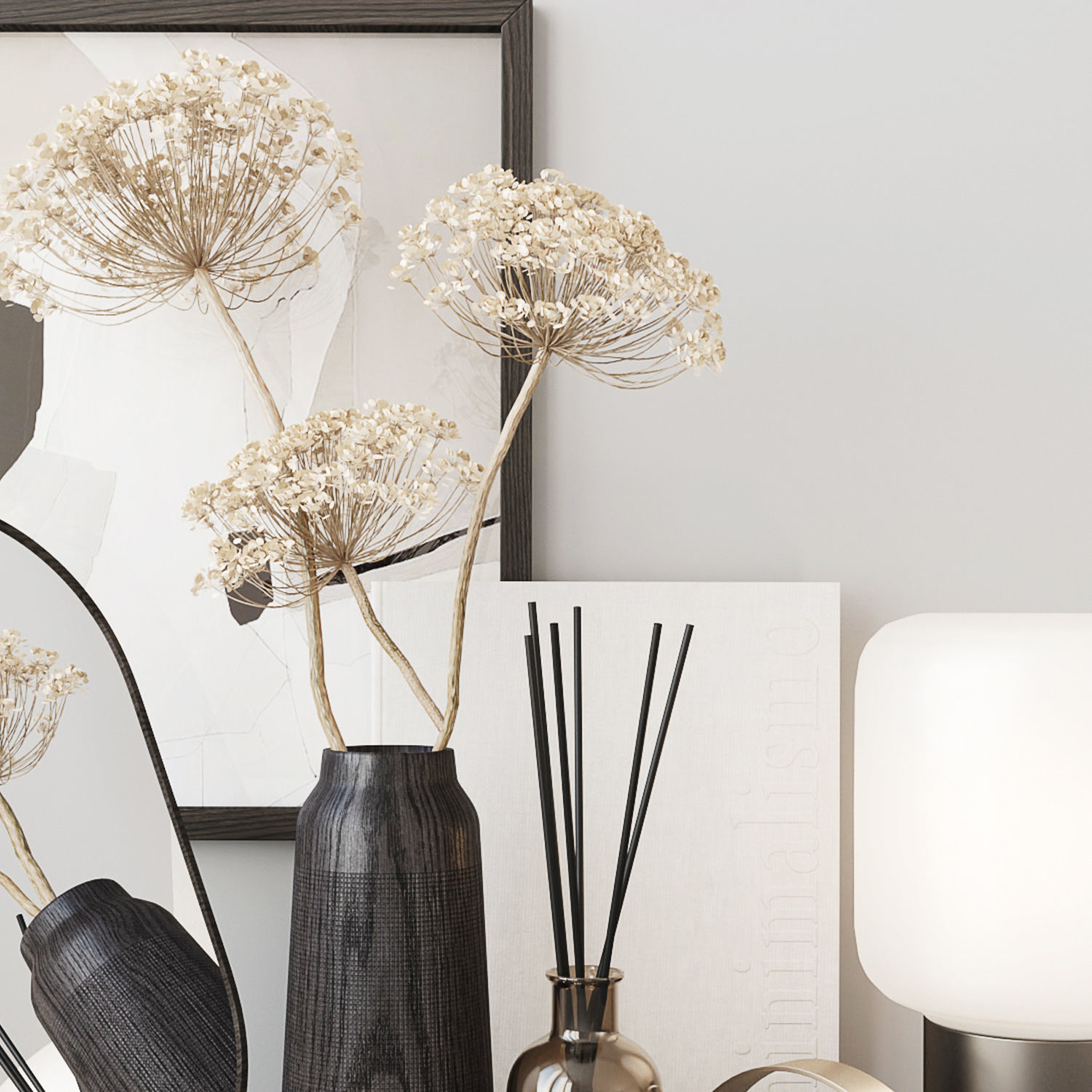 Decor set with heracleum 3D model_9