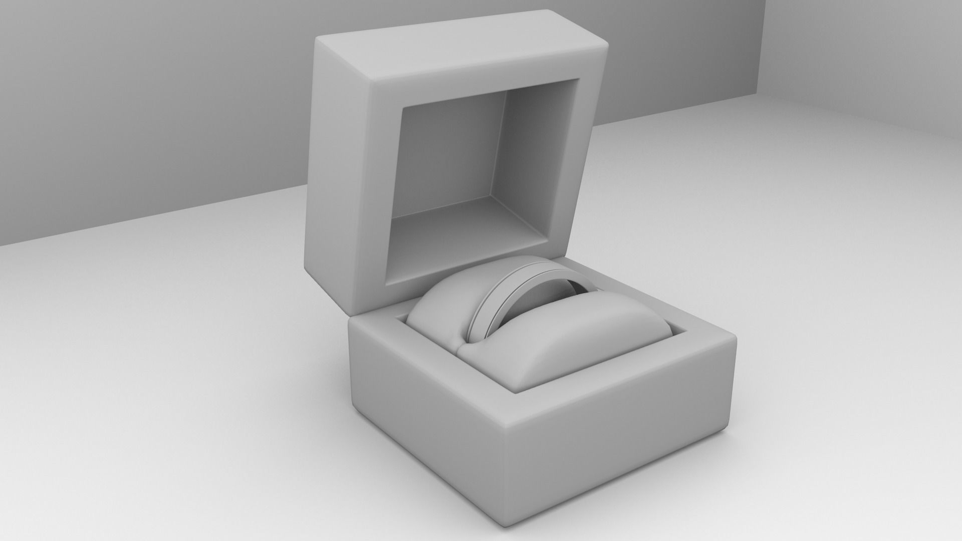 Gold Ring and Wood Box 3D model_3