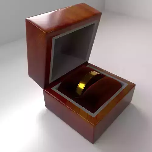 Gold Ring and Wood Box
