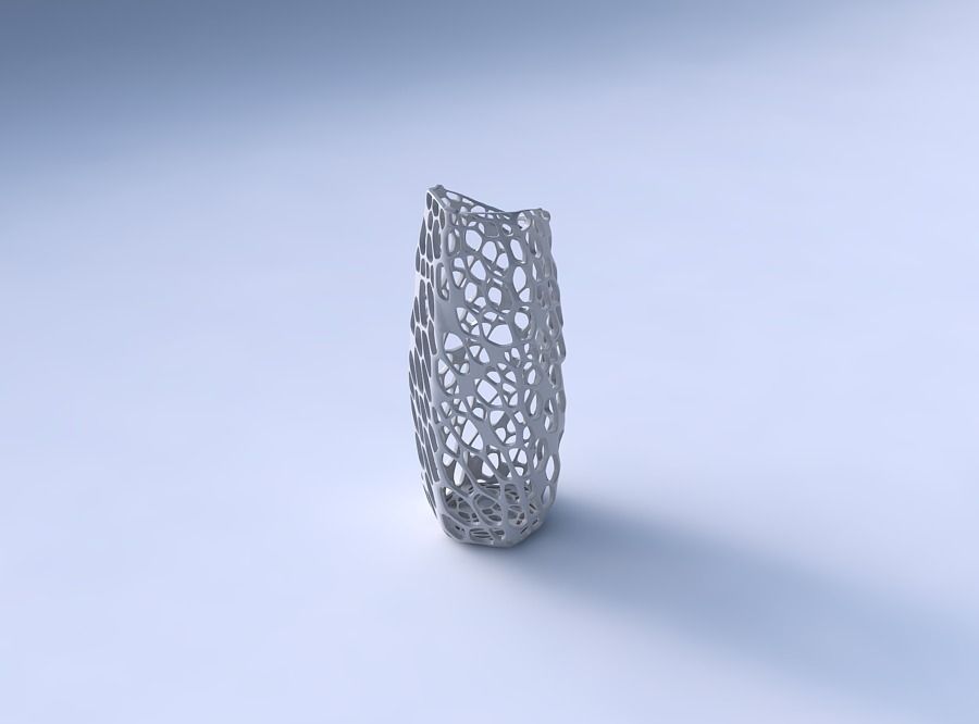 Vase arc hexagon with twisted dense organic lattice 3D print model_3